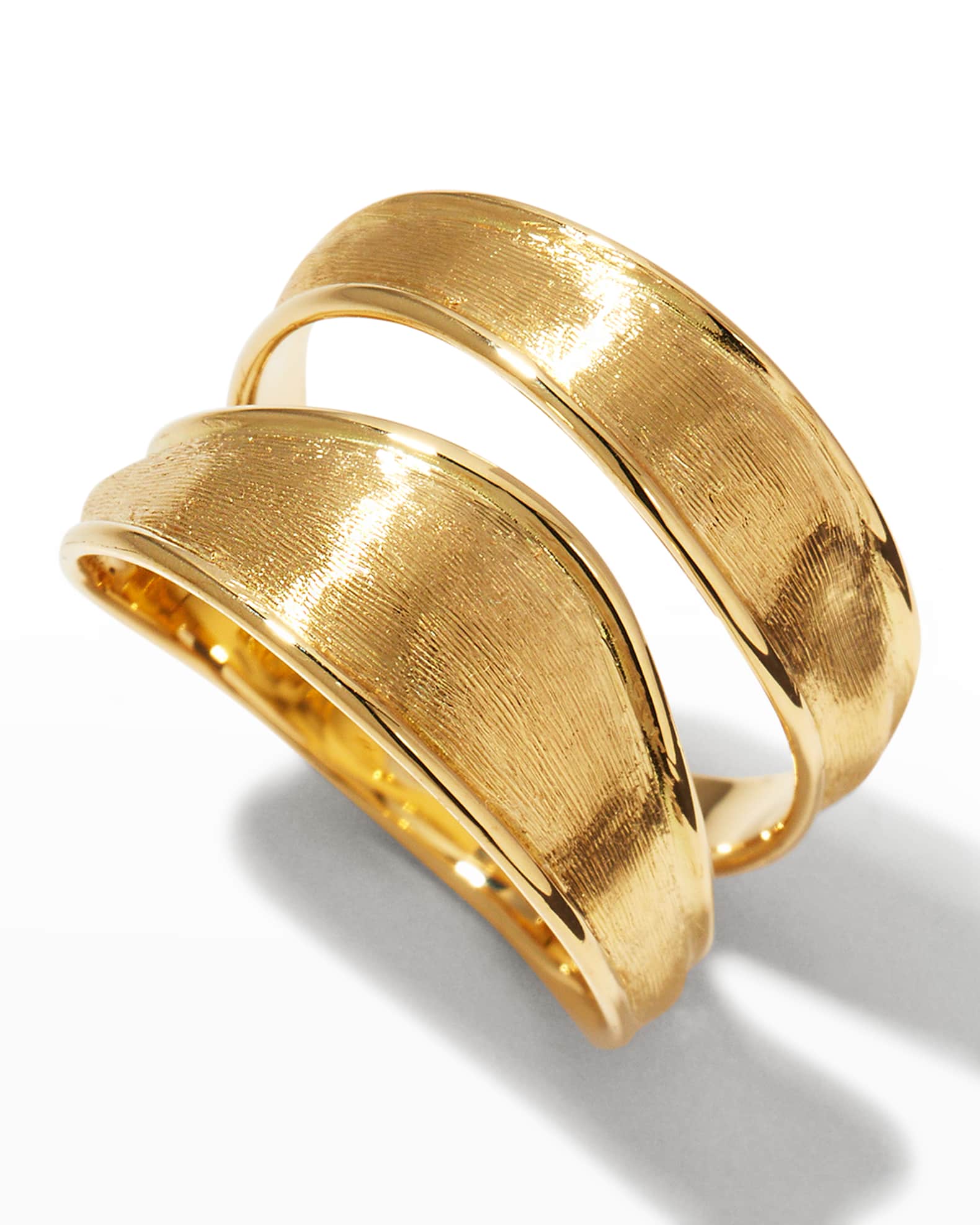 18K Lunaria Yellow Gold Split Ring Size 7