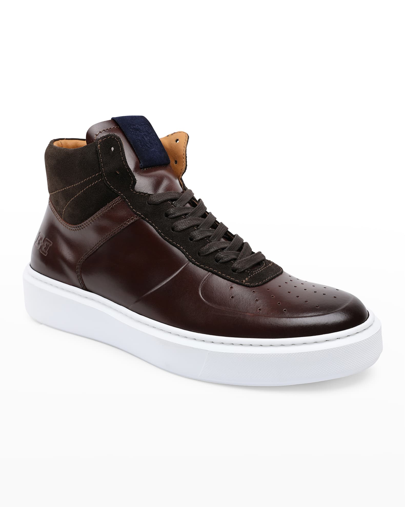 Bruno Magli Men's Festa Mix-Leather High-Top Sneakers | Neiman Marcus