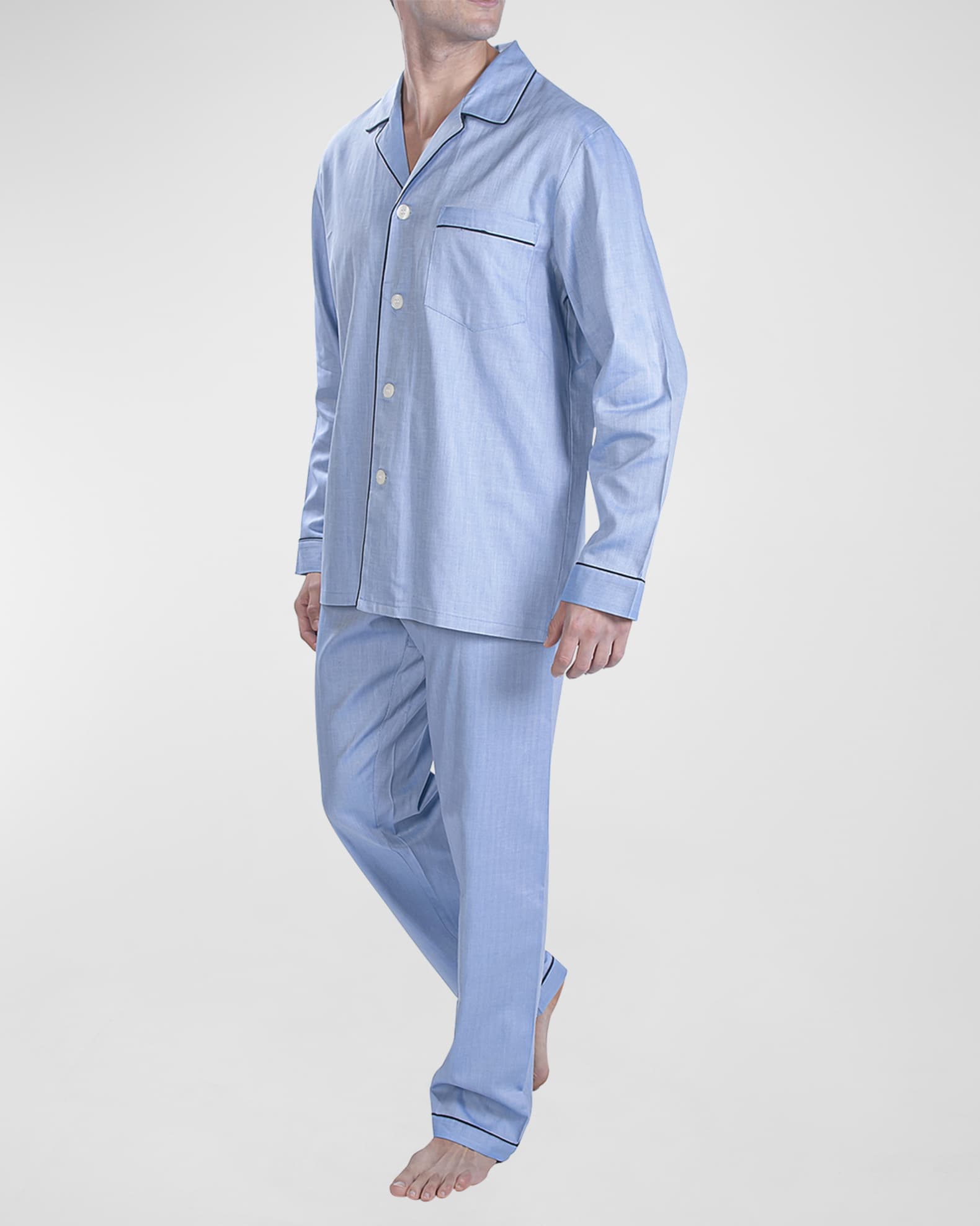 Blue & White Stripe Pajama Set by Majestic International