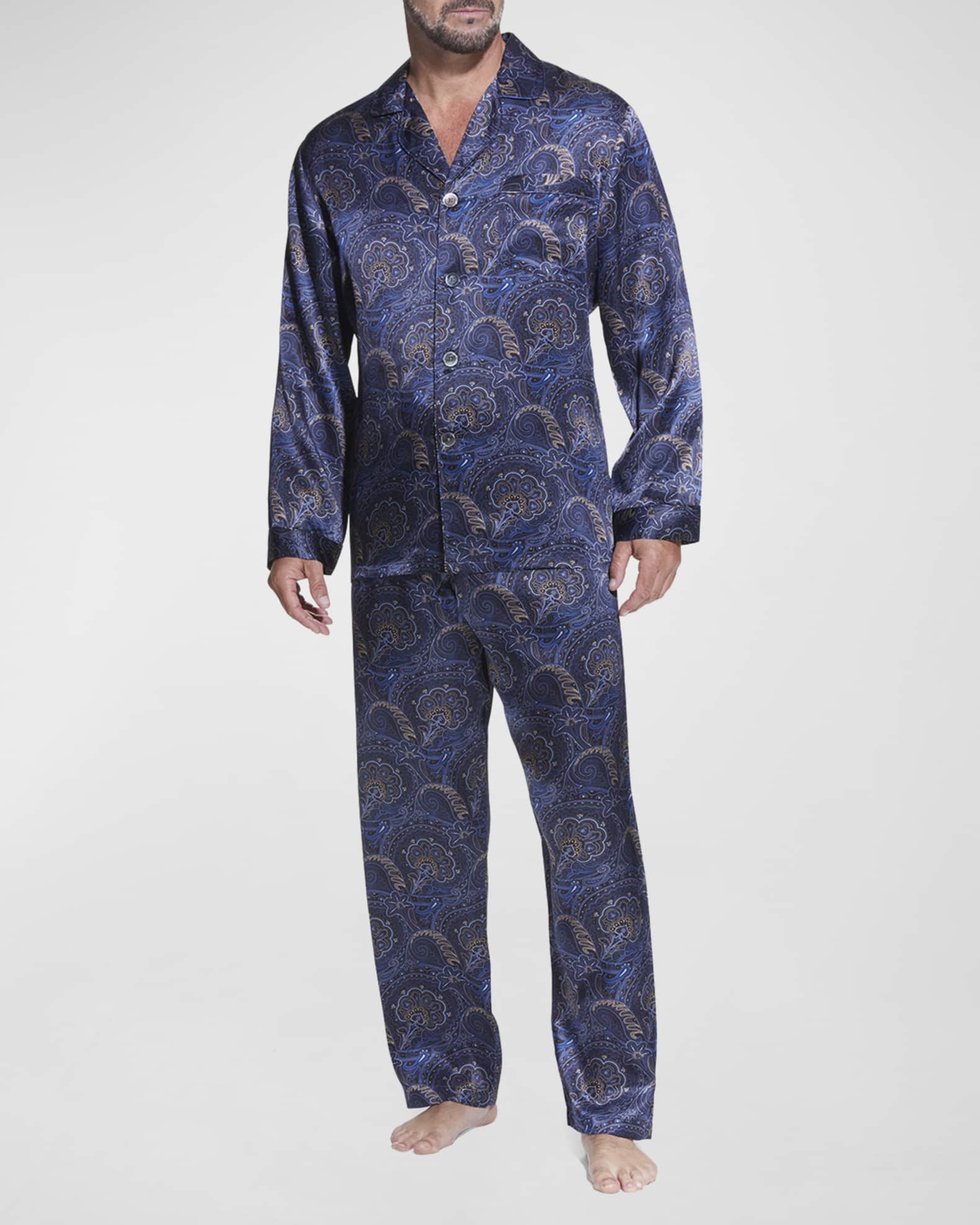 Men's Silk Paisley Pajama Set Neiman Marcus