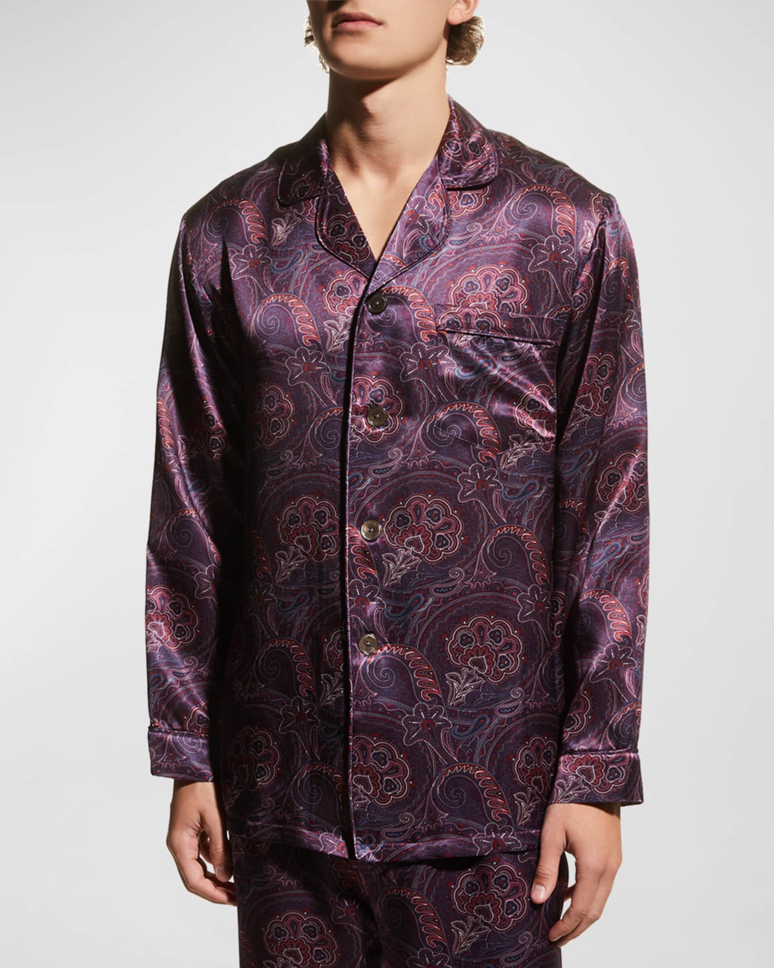 Men s Silk Paisley Pajama Set