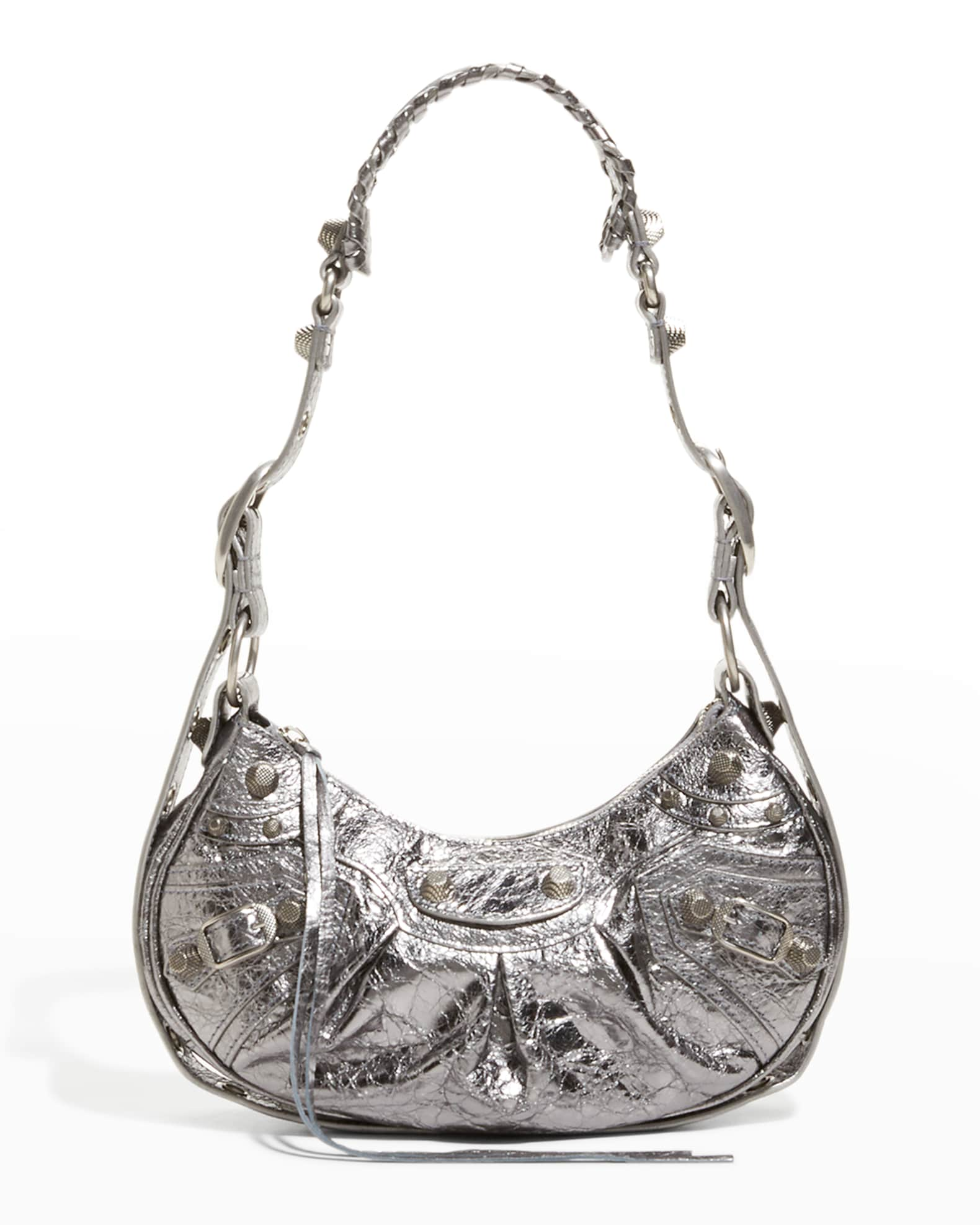 Balenciaga Cagole XS Metallic Stud Hobo Shoulder Bag | Neiman Marcus