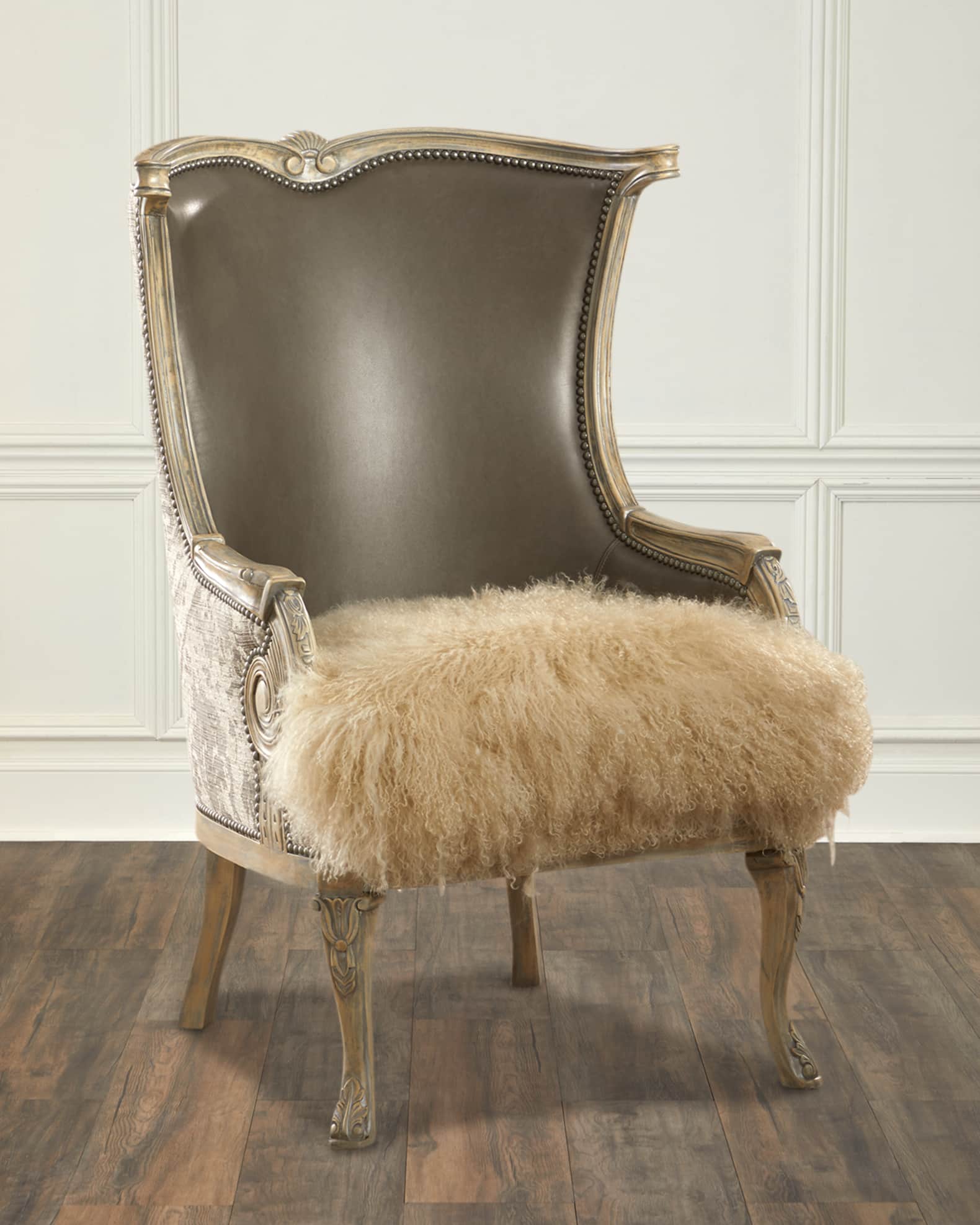 Misty Leather Wing Chair 0