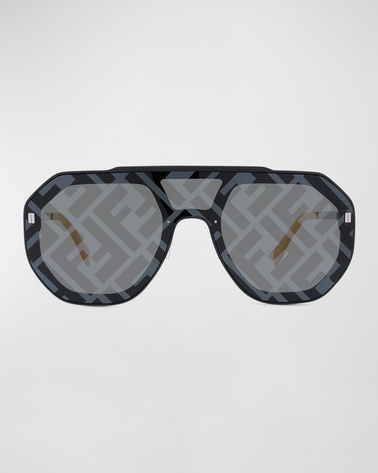 Fendi Men's Logo Acetate Shield Sunglasses | Neiman Marcus
