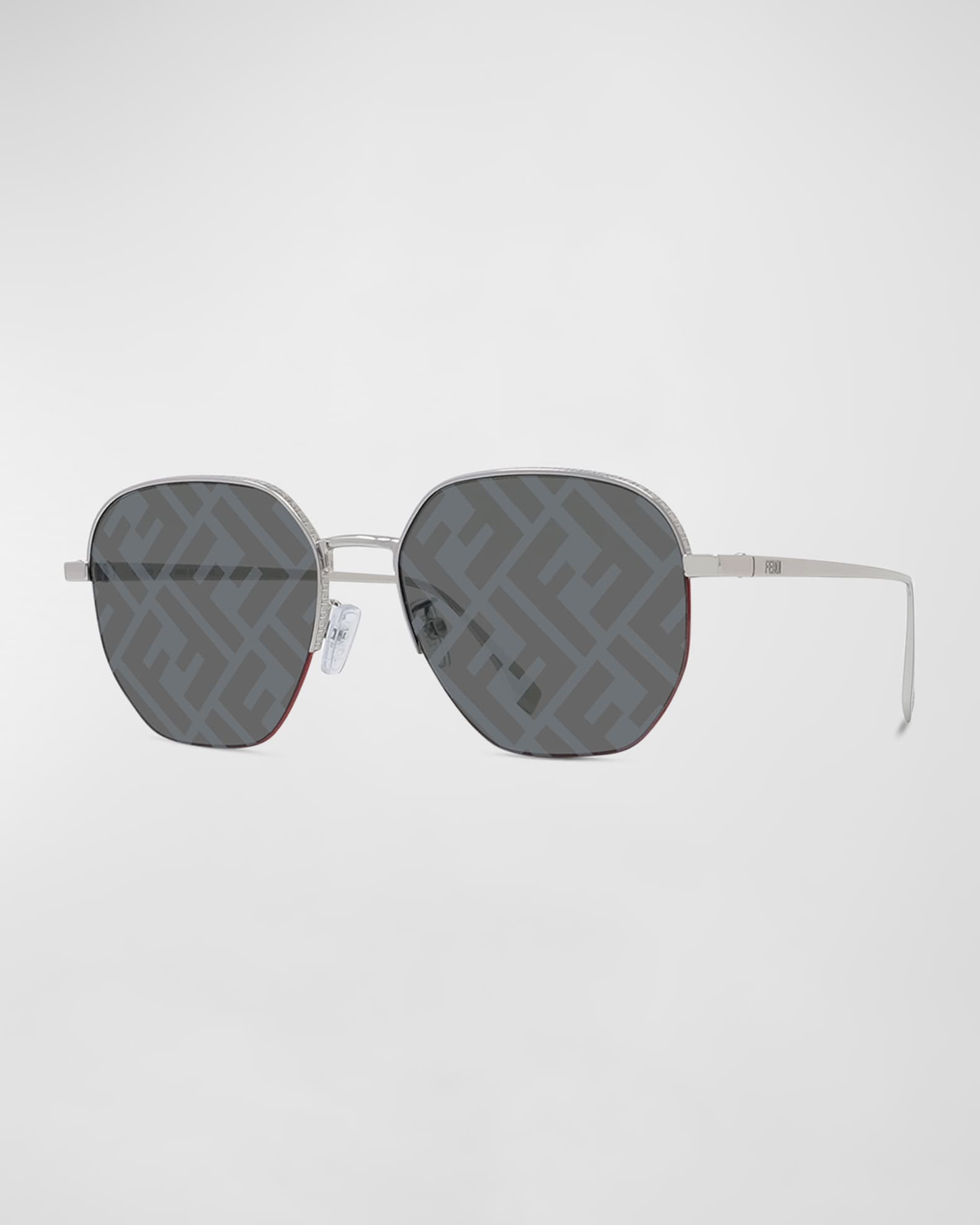Fendi Men's Metal Aviator Logo Lens Sunglasses | Neiman Marcus