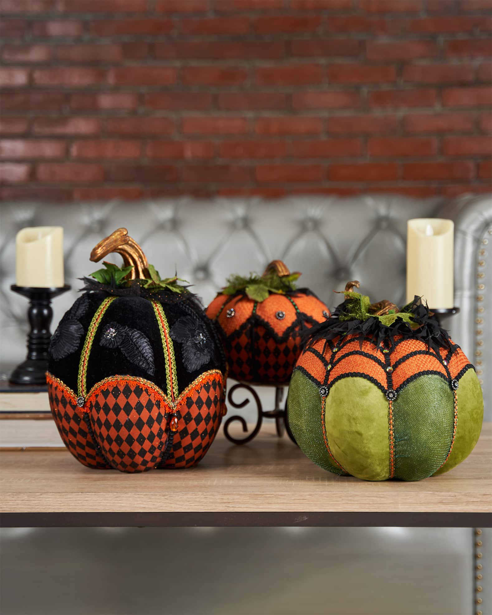 Katherine's Collection Decorative Pumpkins, Set of 3 Neiman Marcus