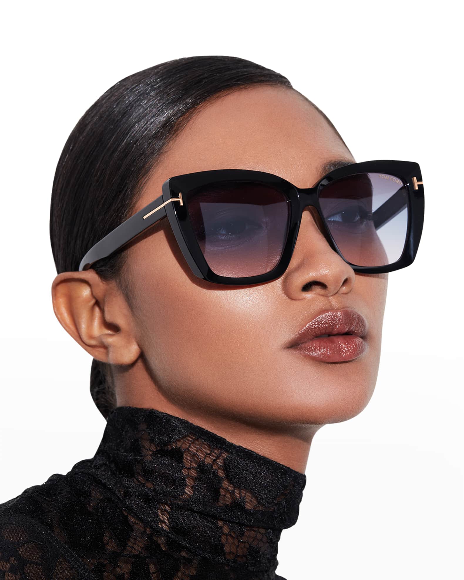 TOM FORD Scarlet Square Injection Plastic Sunglasses | Neiman Marcus