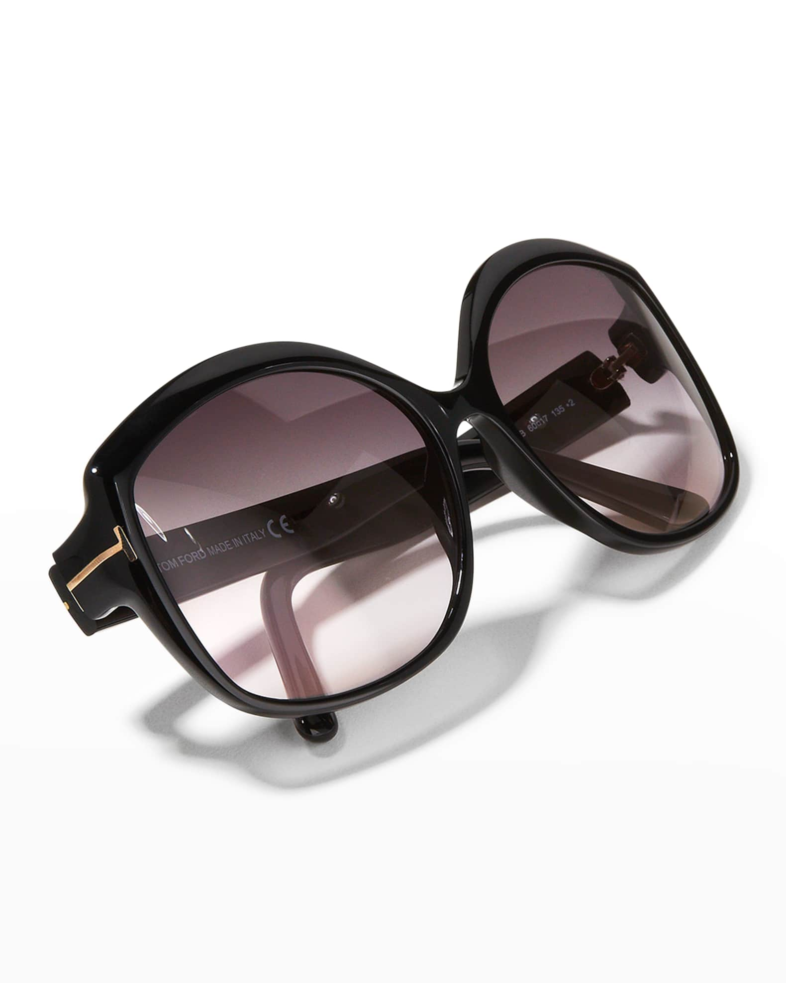 TOM FORD Chiara Round Plastic Sunglasses | Neiman Marcus