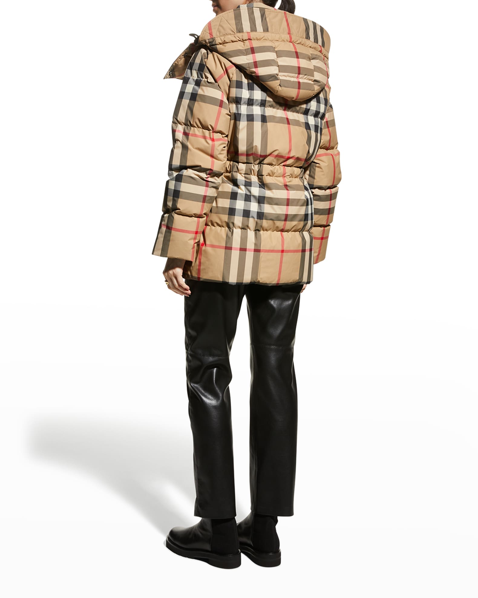 Burberry Detachable Hood Check Puffer Jacket Neiman Marcus