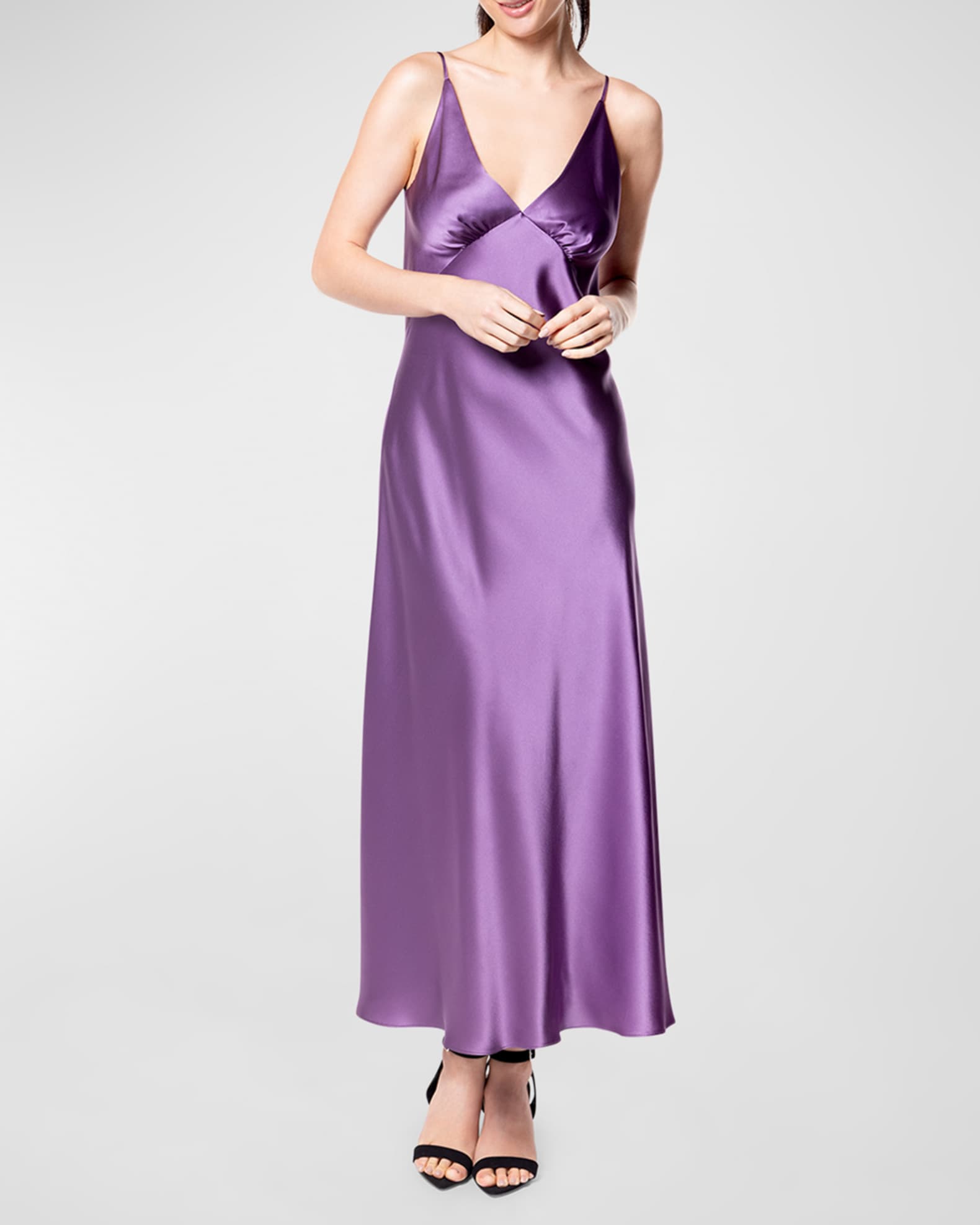Lavender silk nightgown hot sale
