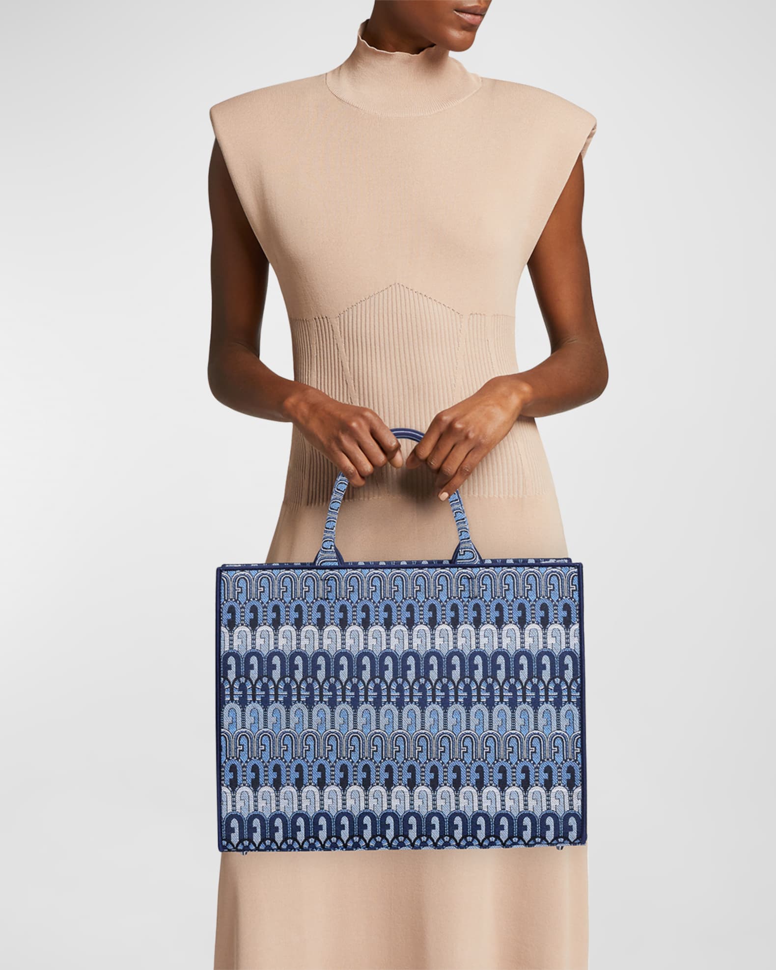 Furla Opportunity Jacquard Logo Tote Bag | Neiman Marcus