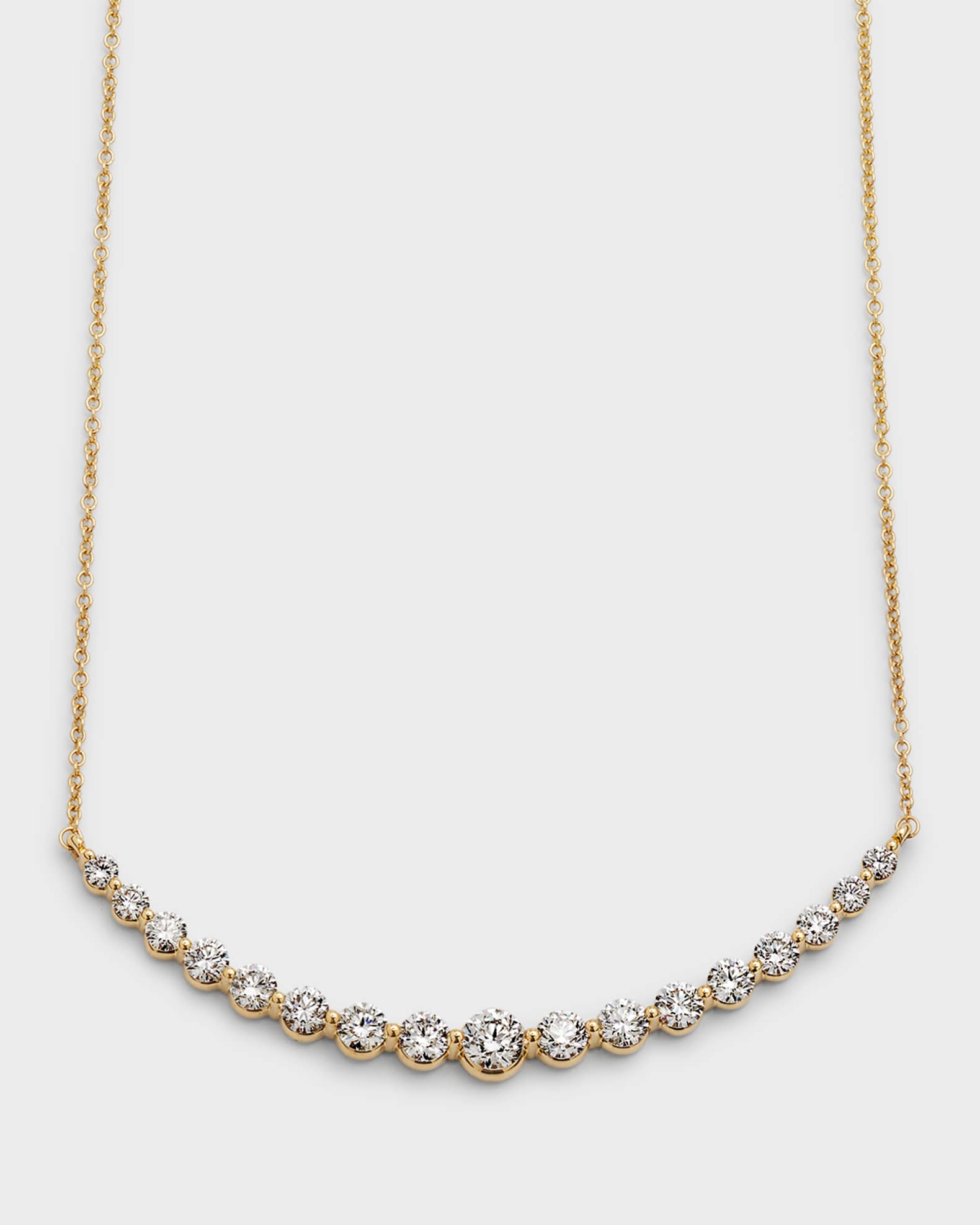 18k Yellow Gold 17 Round Diamond Smiley Necklace 0