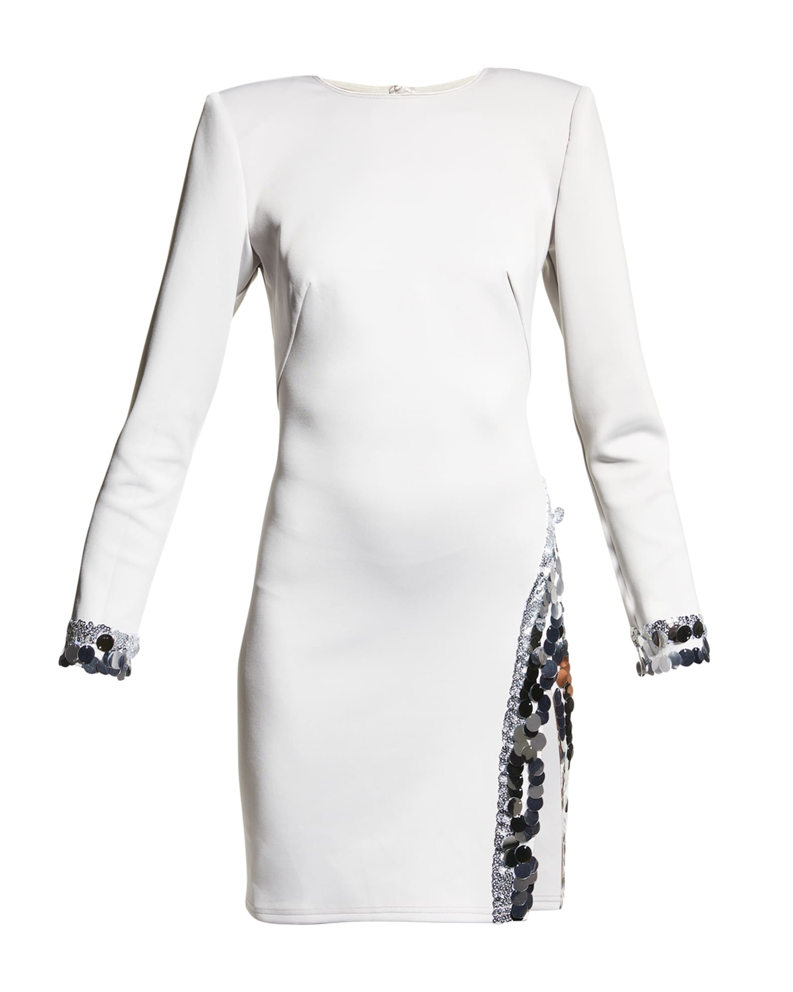 SHO LongSleeve Neoprene Dress w/ Paillettes Neiman Marcus