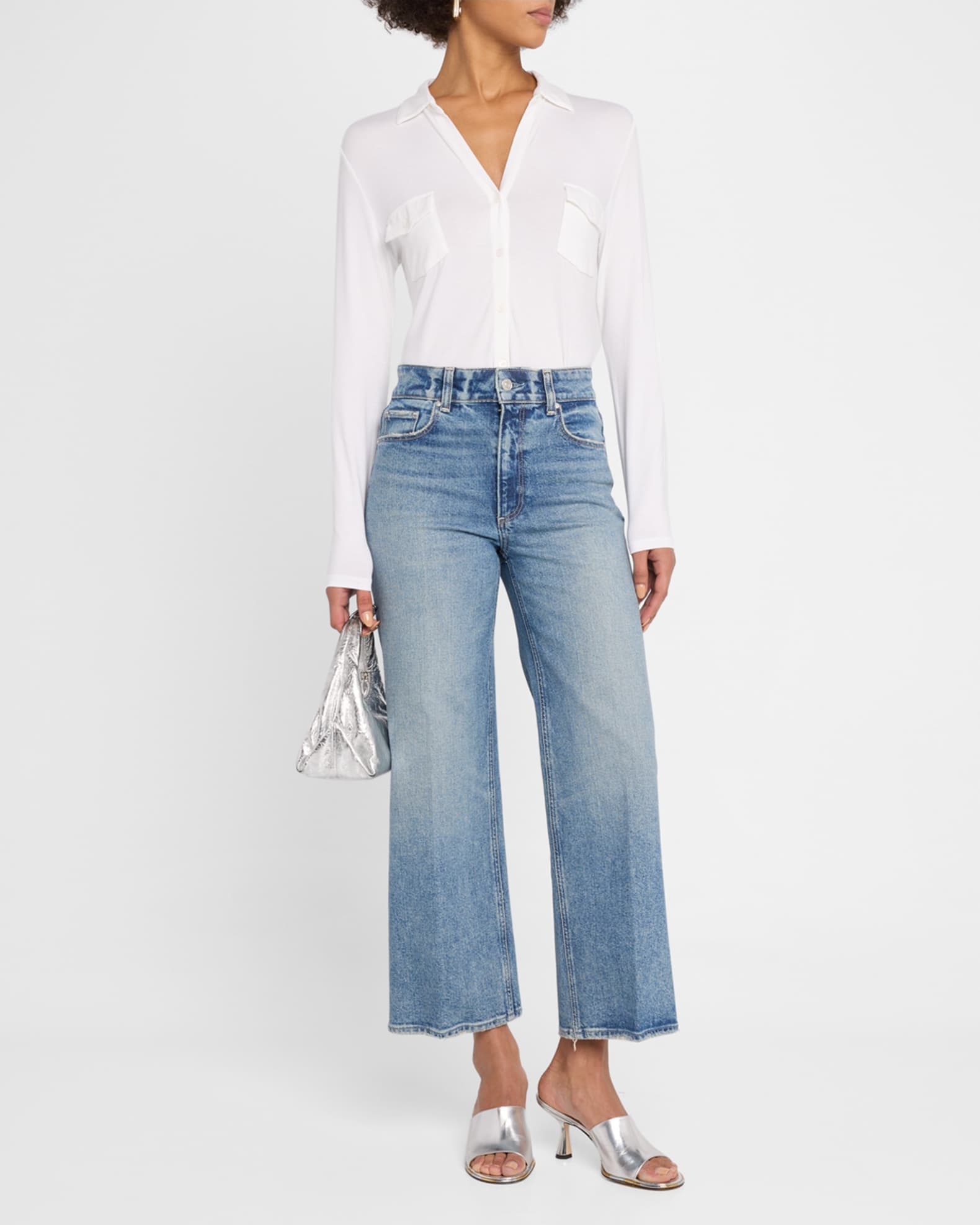 Soft Touch Button-Down Shirt with Pockets 1