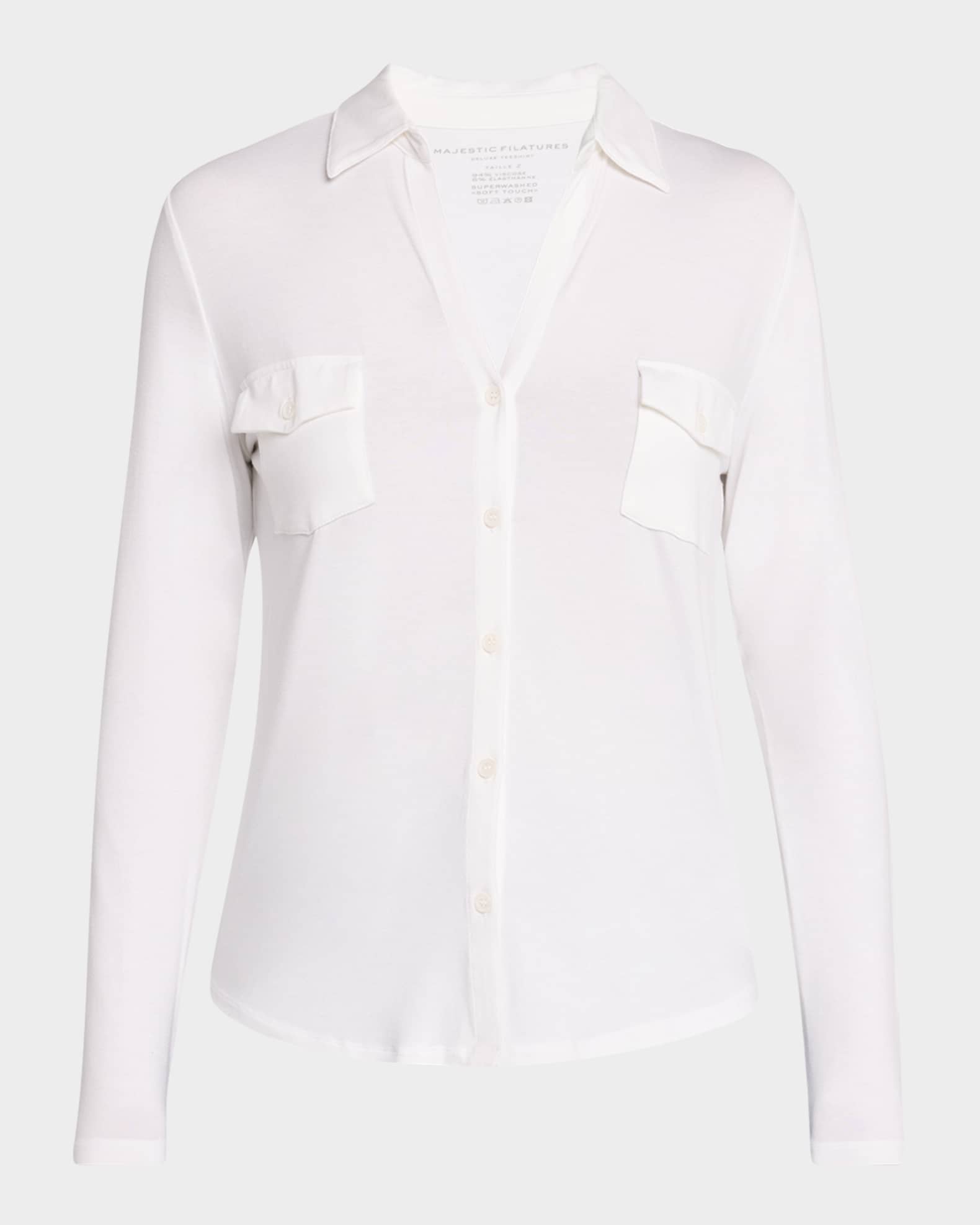 Soft Touch Button-Down Shirt with Pockets 0
