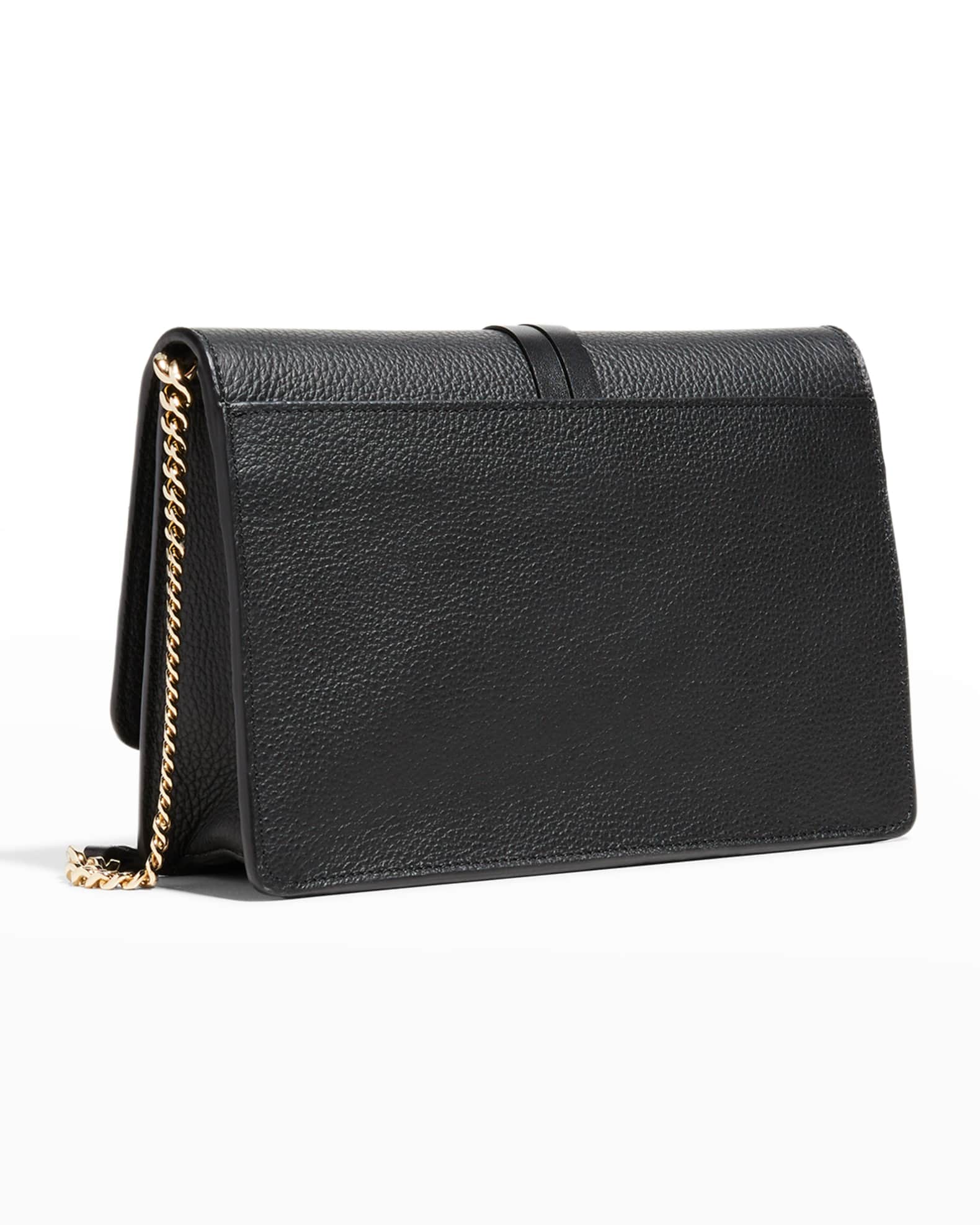 Chloe Alphabet Pebbled Leather Chain Clutch Bag | Neiman Marcus