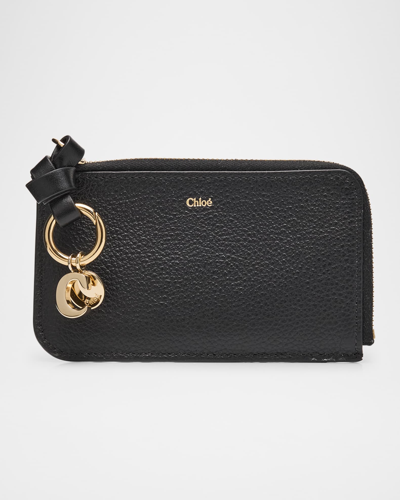 Chloe Alphabet Zip Leather Card Case | Neiman Marcus