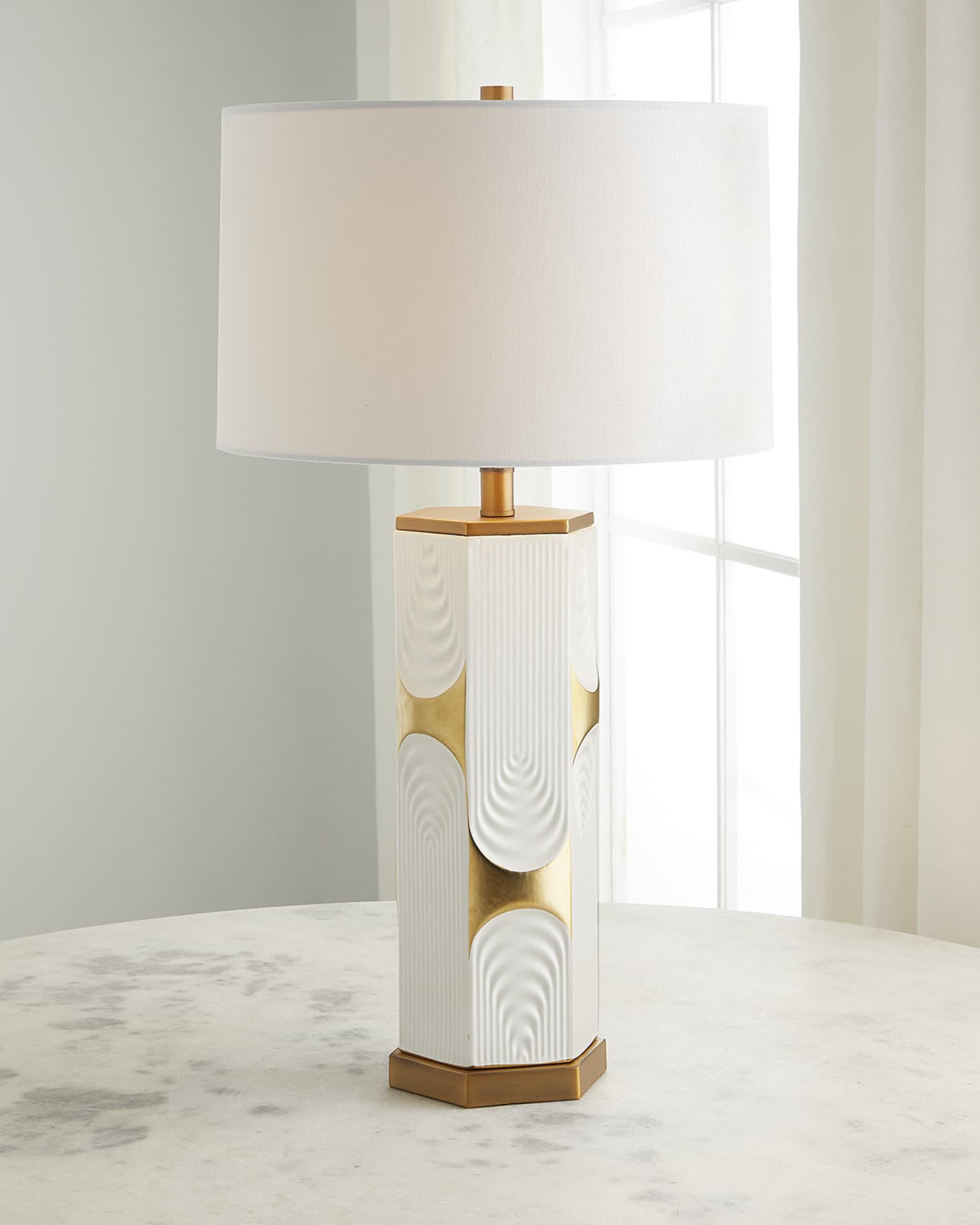 Couture Lamps White Gold Ceramic Table Lamp Neiman Marcus