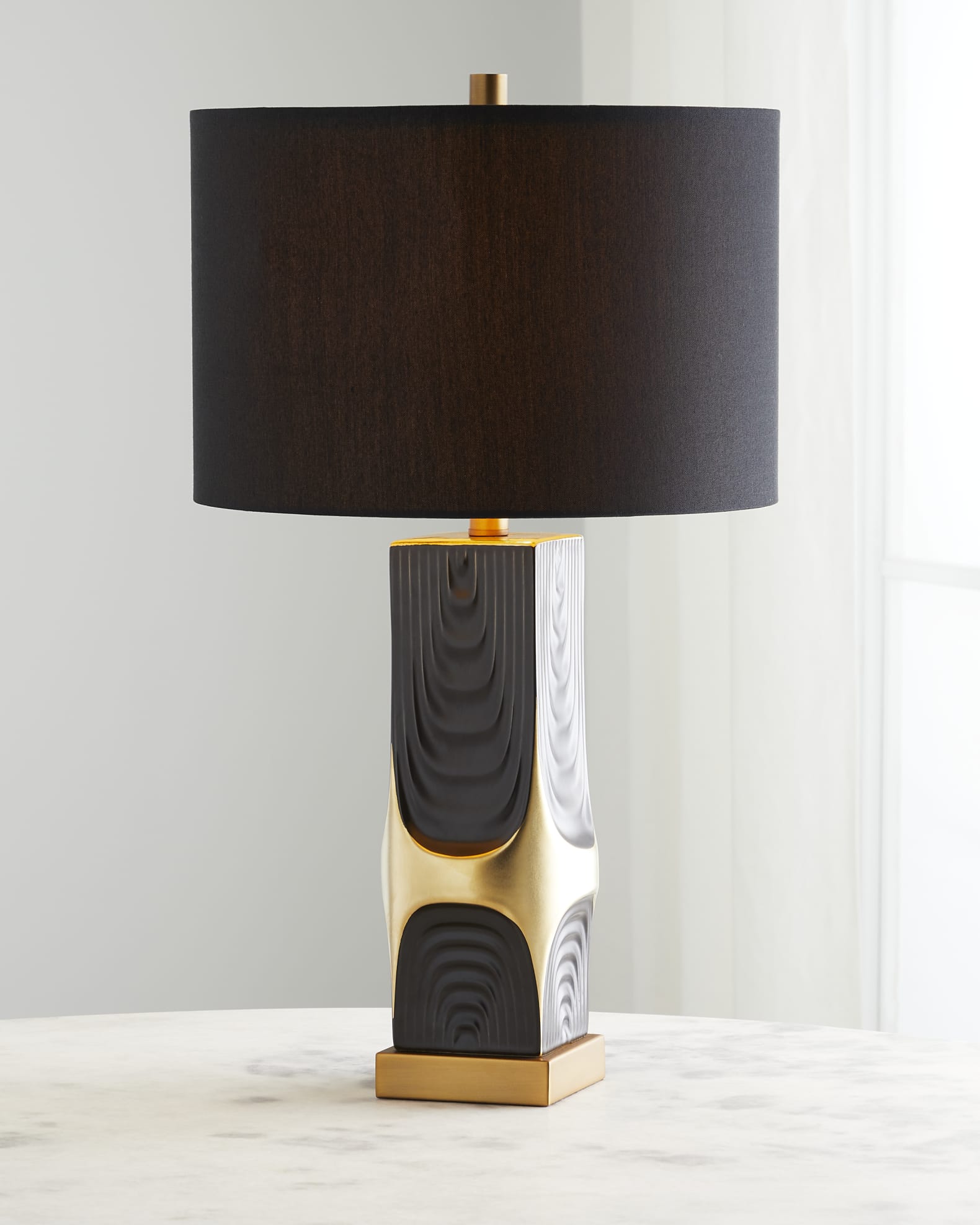 Couture Lamps Mid-Century Modern Black & Gold Ceramic Table Lamp | Neiman Marcus