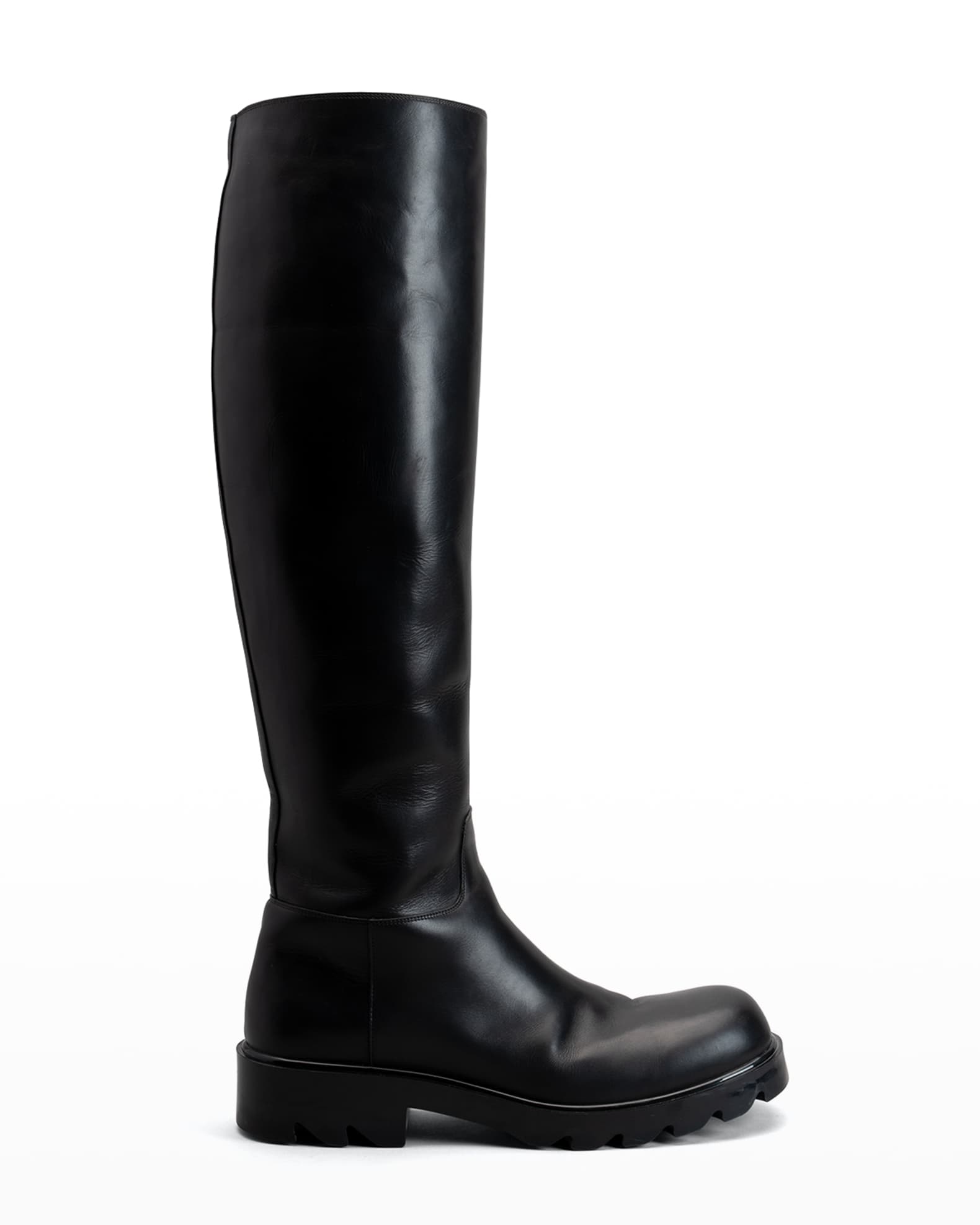 Bottega Veneta Lug-Sole Leather Tall Boots | Neiman Marcus