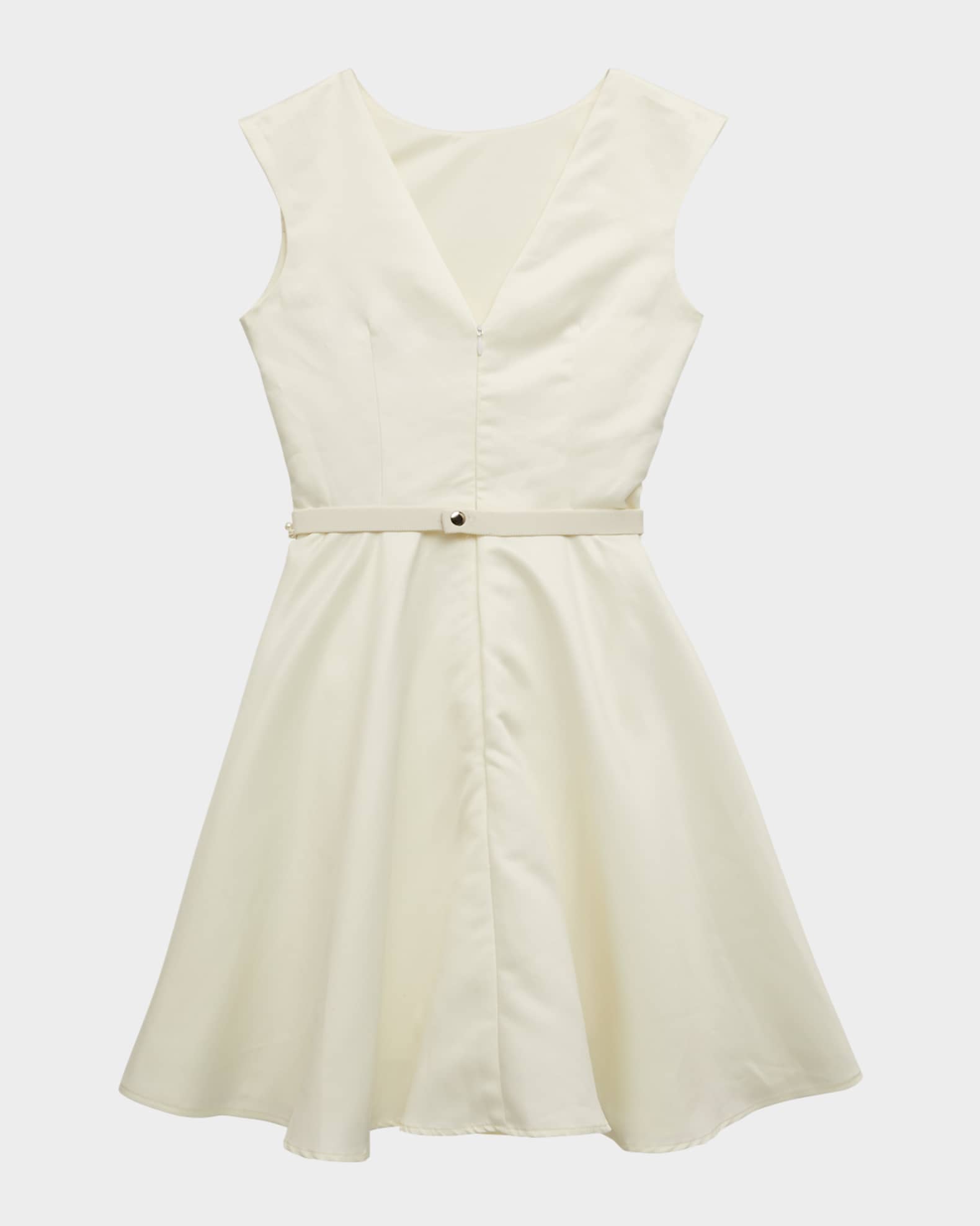 Girl's Fit-and-Flare Belted Dress, Size 7-20 1