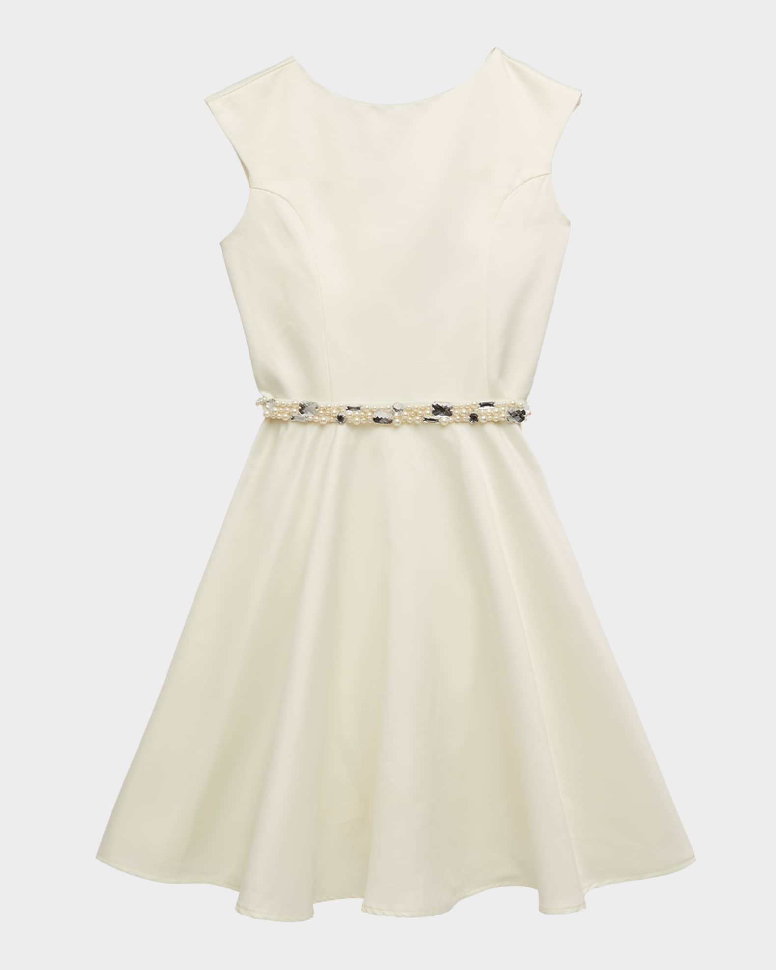 Girl's Fit-and-Flare Belted Dress, Size 7-20 0