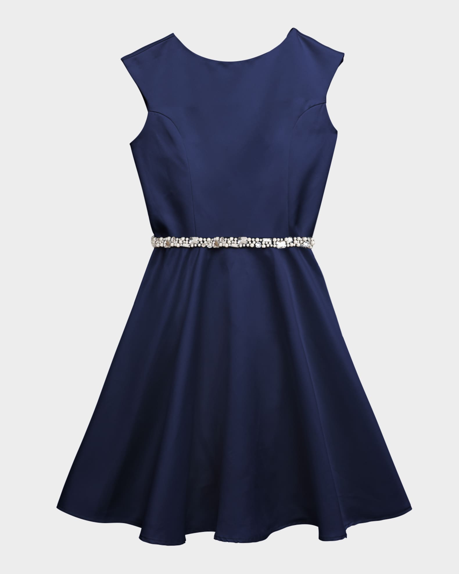 Girl's Fit-and-Flare Belted Dress, Size 7-20 0