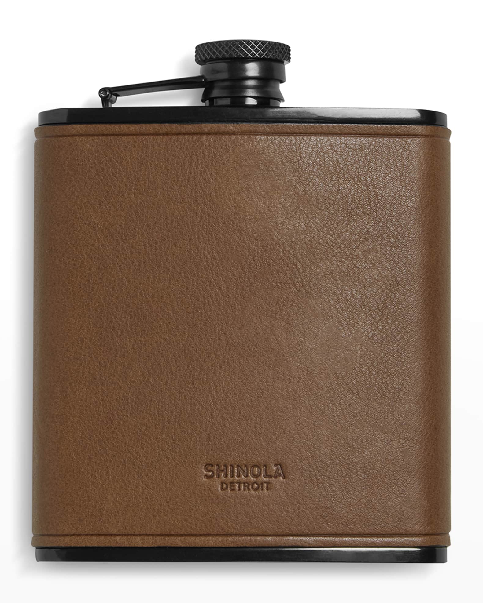 Men's Leather Wrapped Boxed Flask