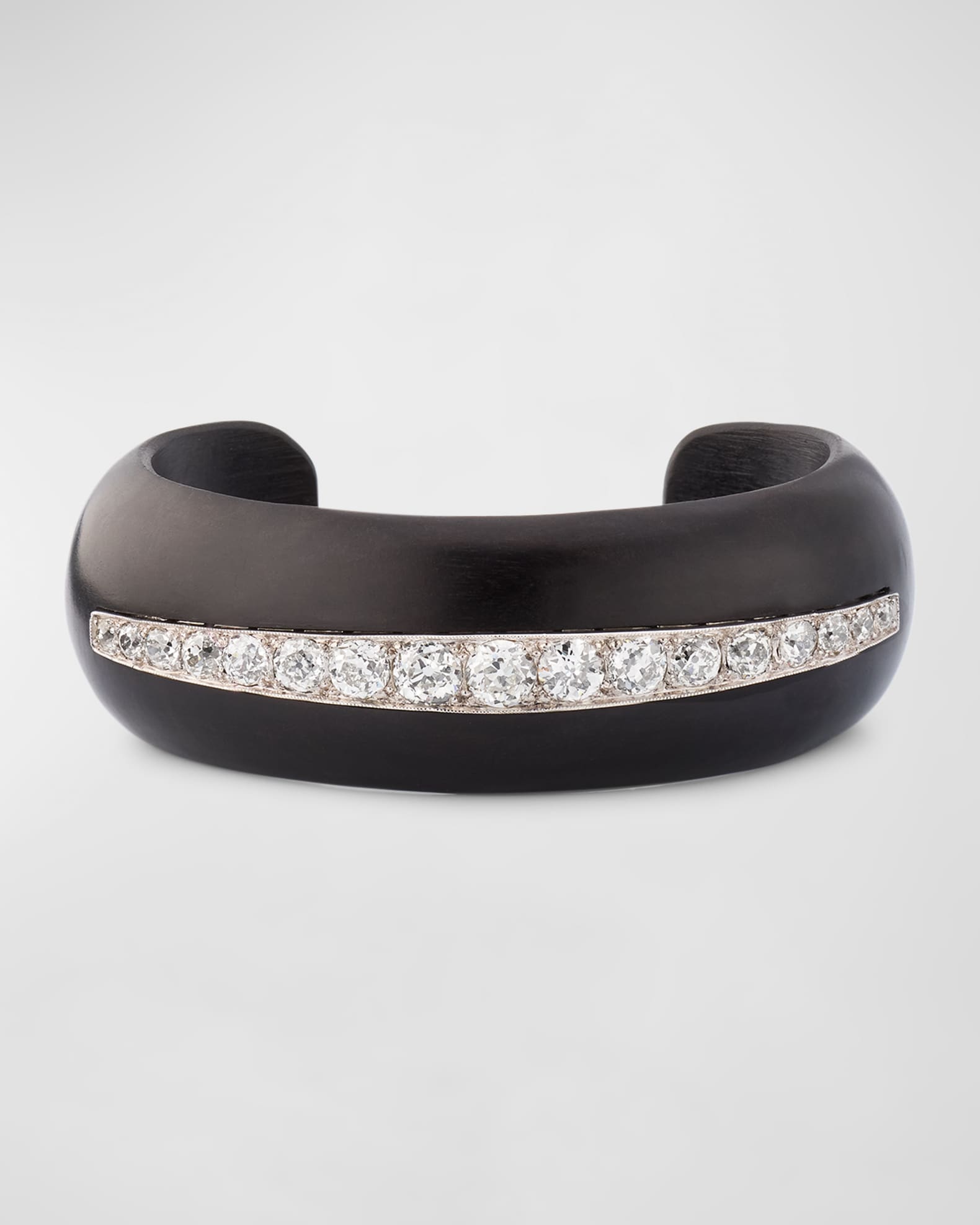 Estate Art Deco Ebony Wood and Diamond Cuff 0