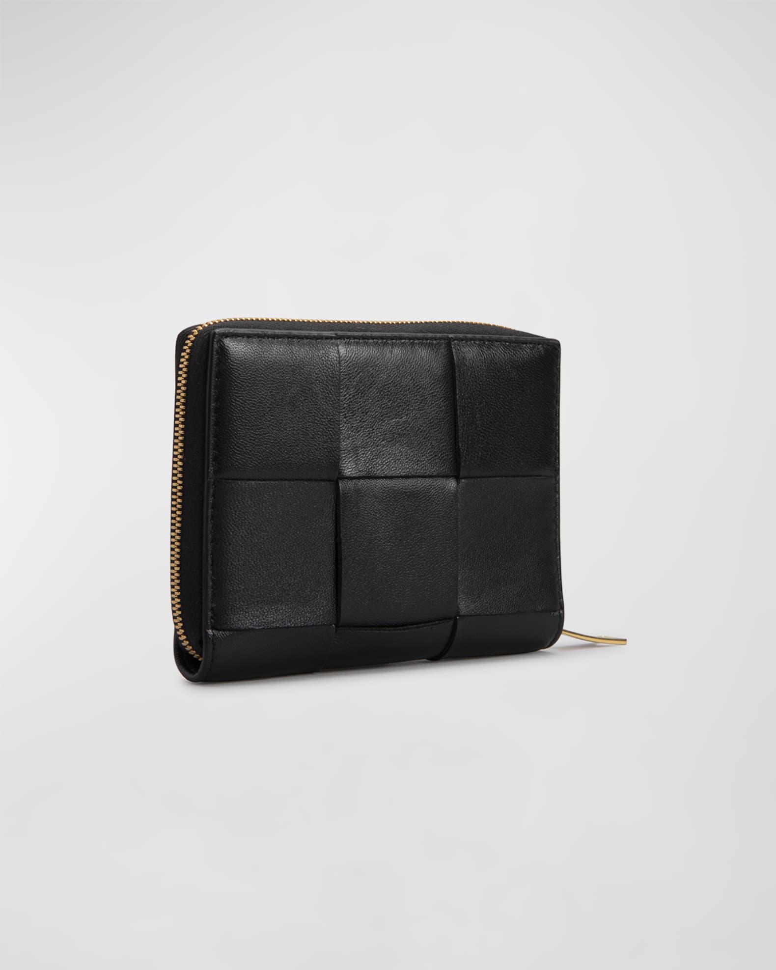 Woven Lambskin Zip Wallet