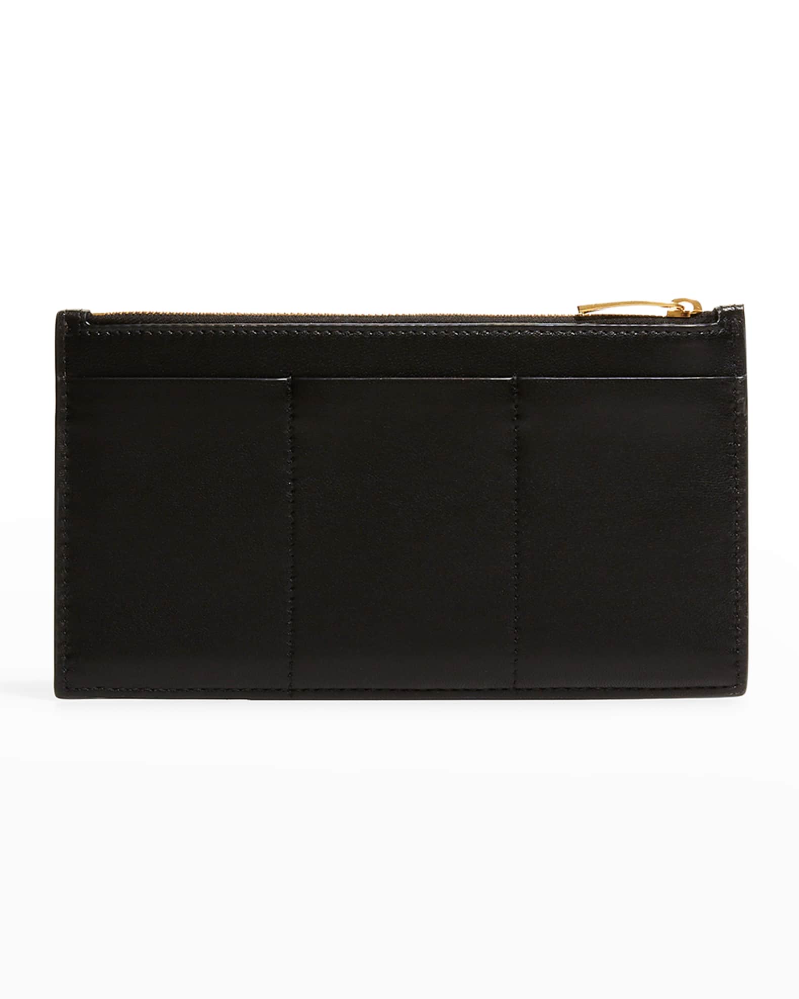 Bottega Veneta Woven Leather Zip Card Case | Neiman Marcus