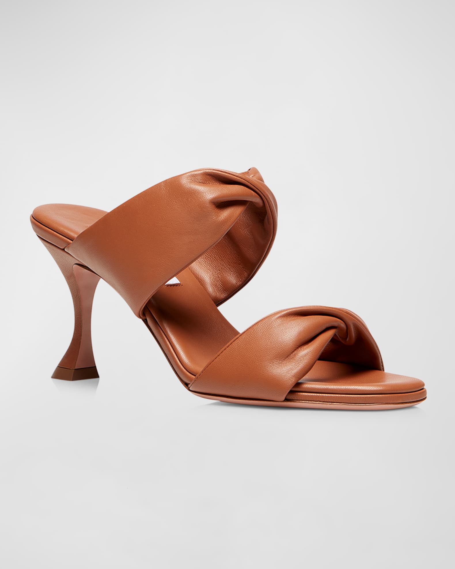 サンダル・ミュール AQUAZZURA Brown shearling Twist slippers Twist Sandal 95 BROWN Aquazzura@ Official
