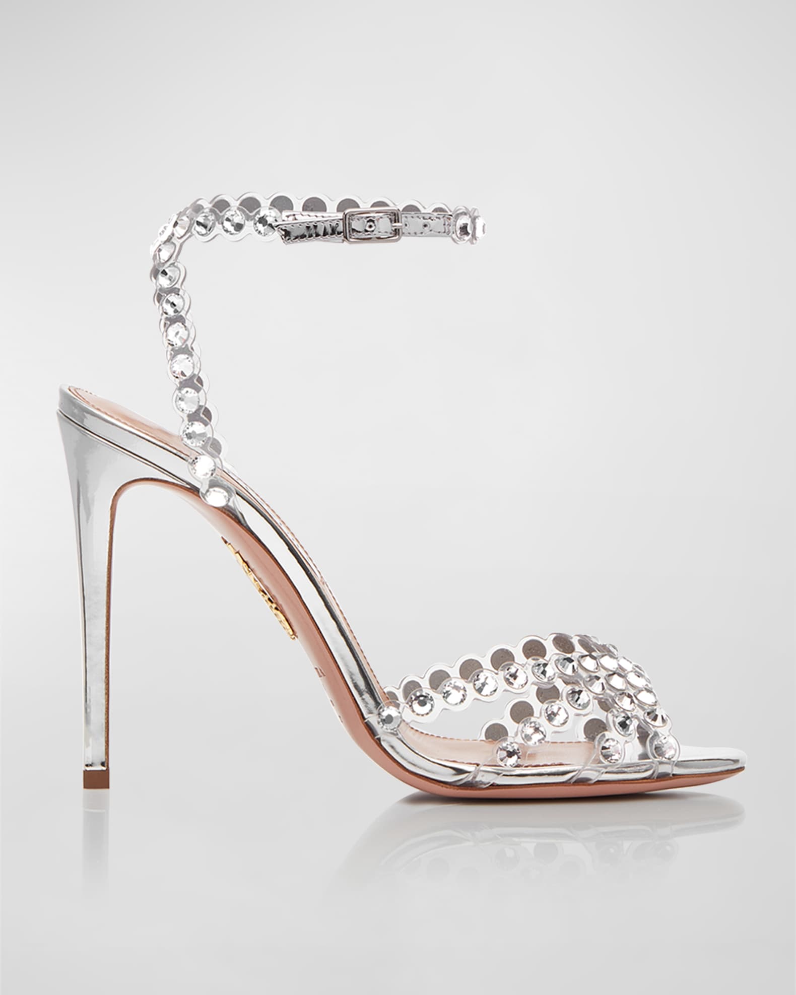 Aquazzura Tequila Crystal Ankle Strap Cocktail Sandals Neiman Marcus