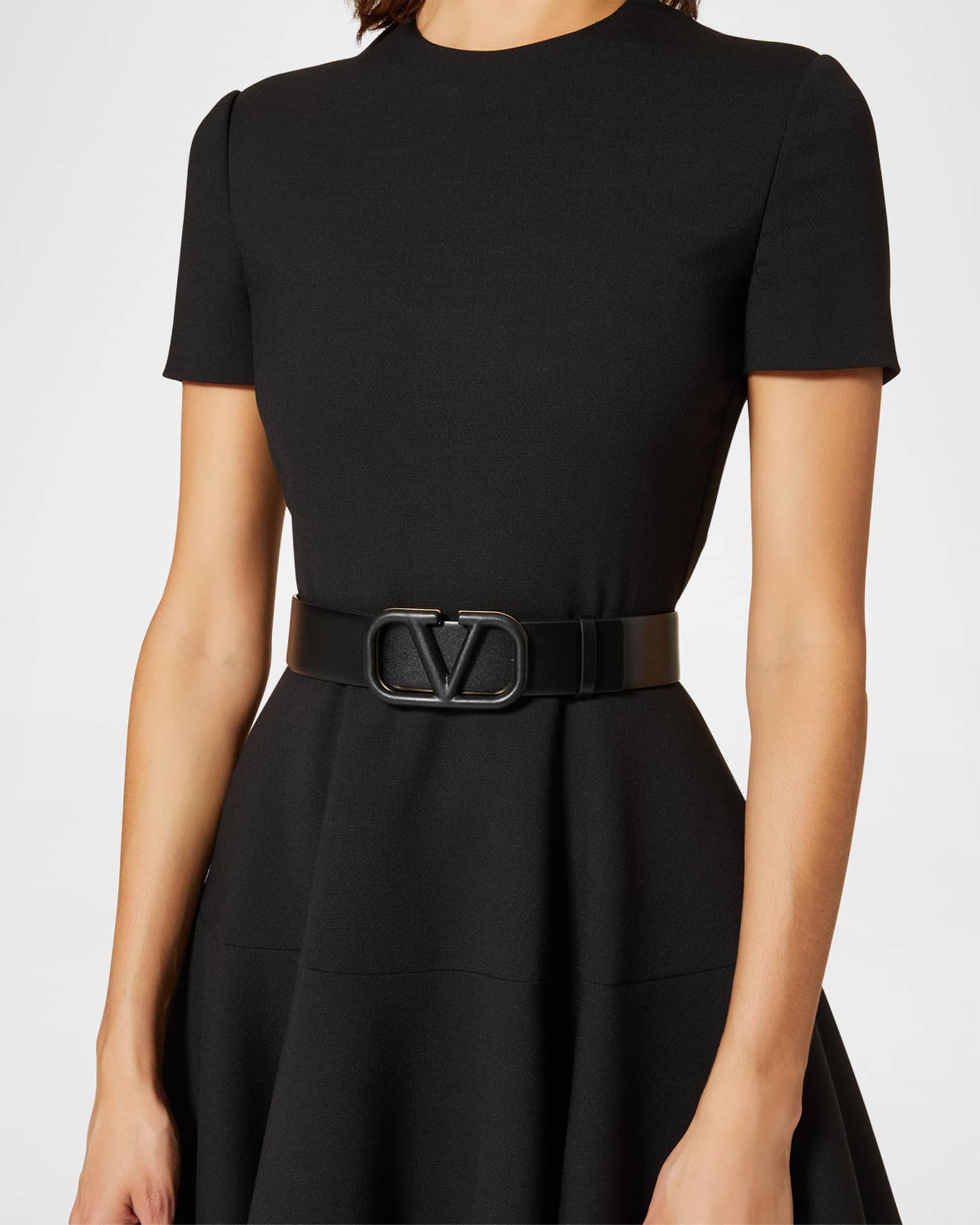 VLogo Tonal Calf Leather Belt, 40mm 1