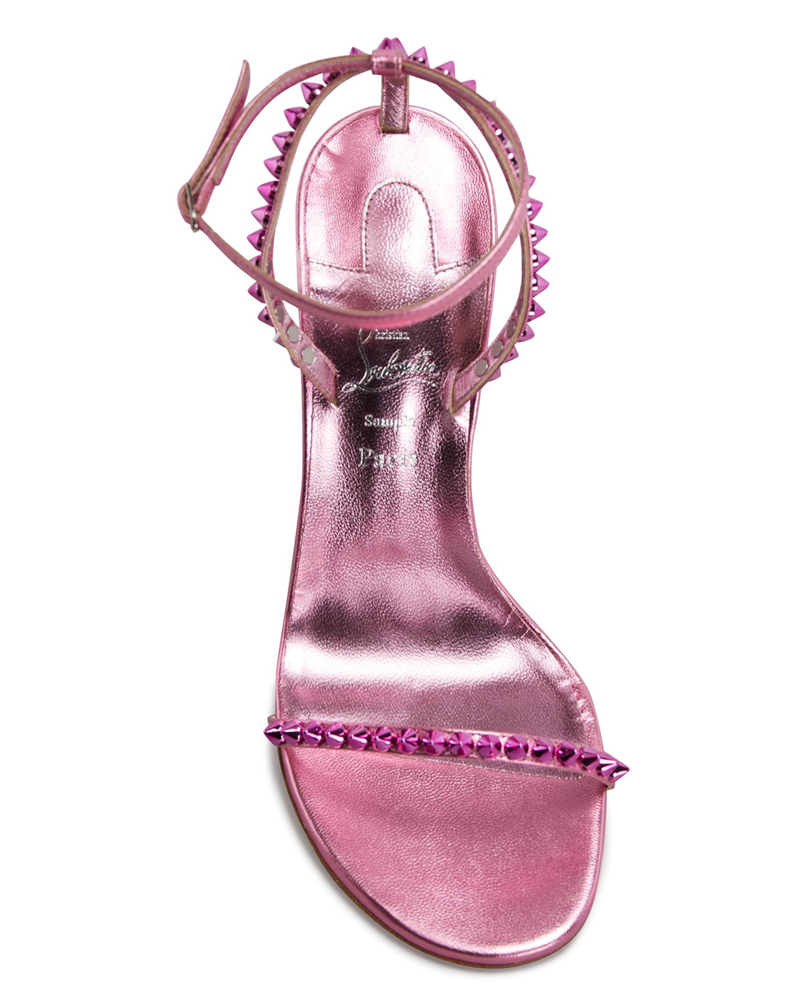 so me red sole spike metallic leather sandals