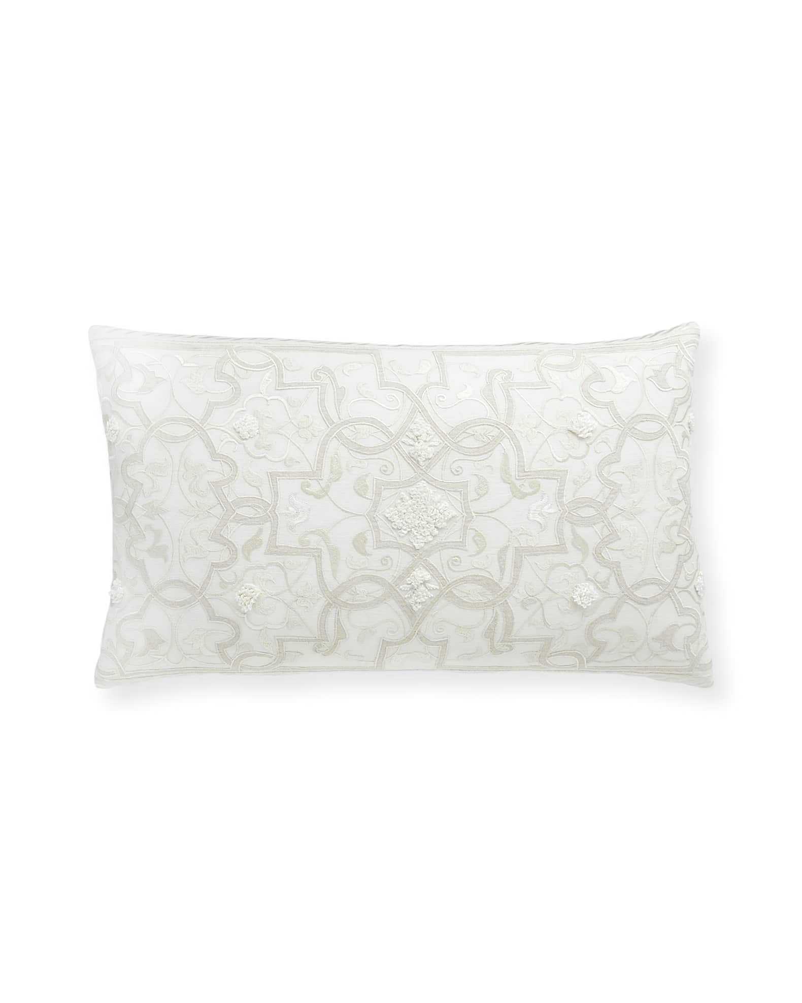 Roma Scroll Embroidered Lumbar Pillow 0