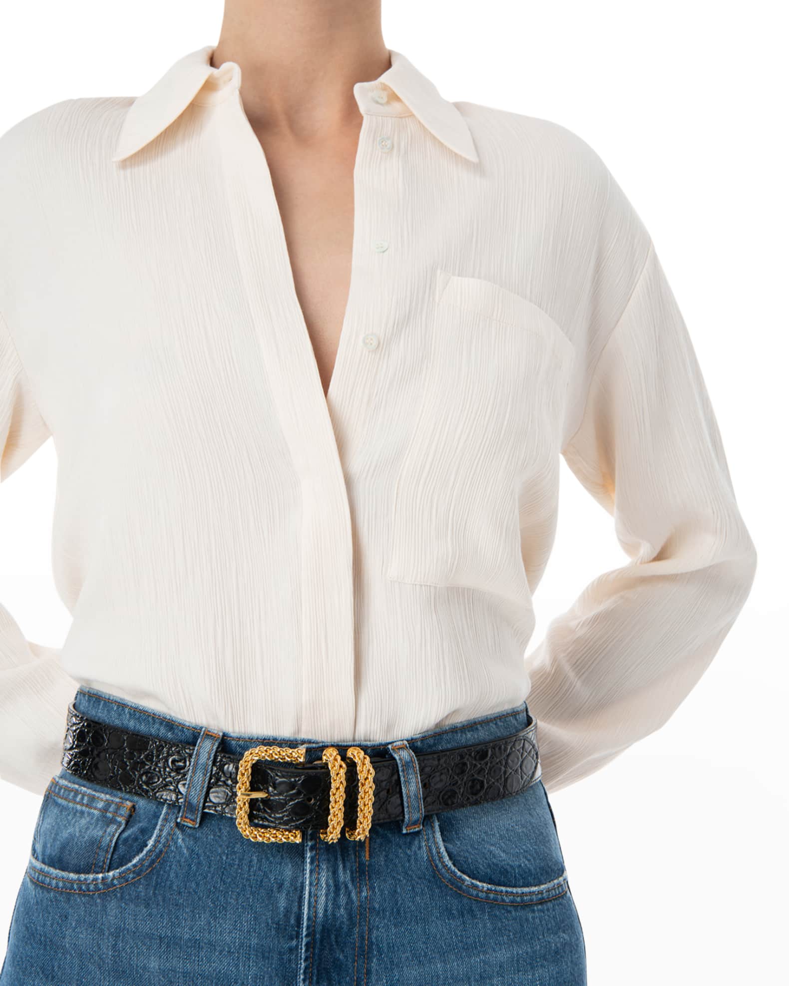 Katina Circular Moc-Croc Chain Belt 1