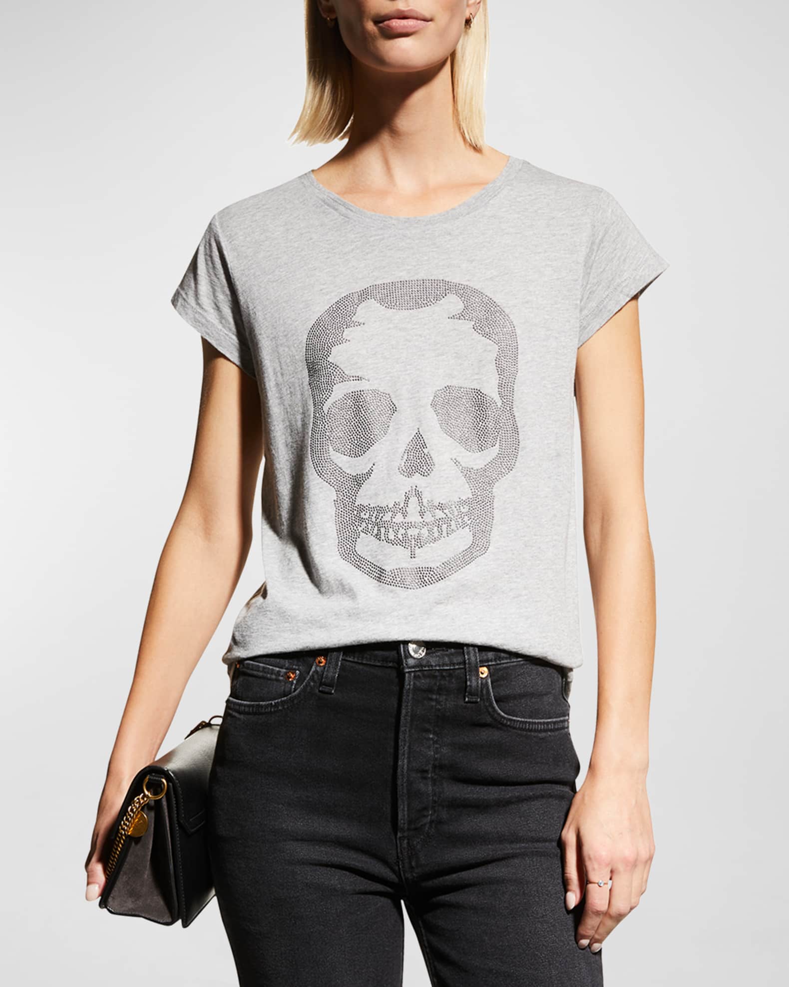 Authentic lV Towel Embroidered Skull T-Shirt