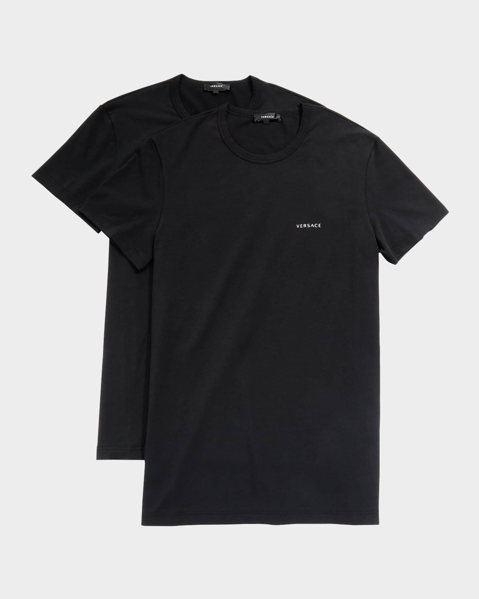 Versace Men's 2-Pack Essential Stretch T-shirts Black