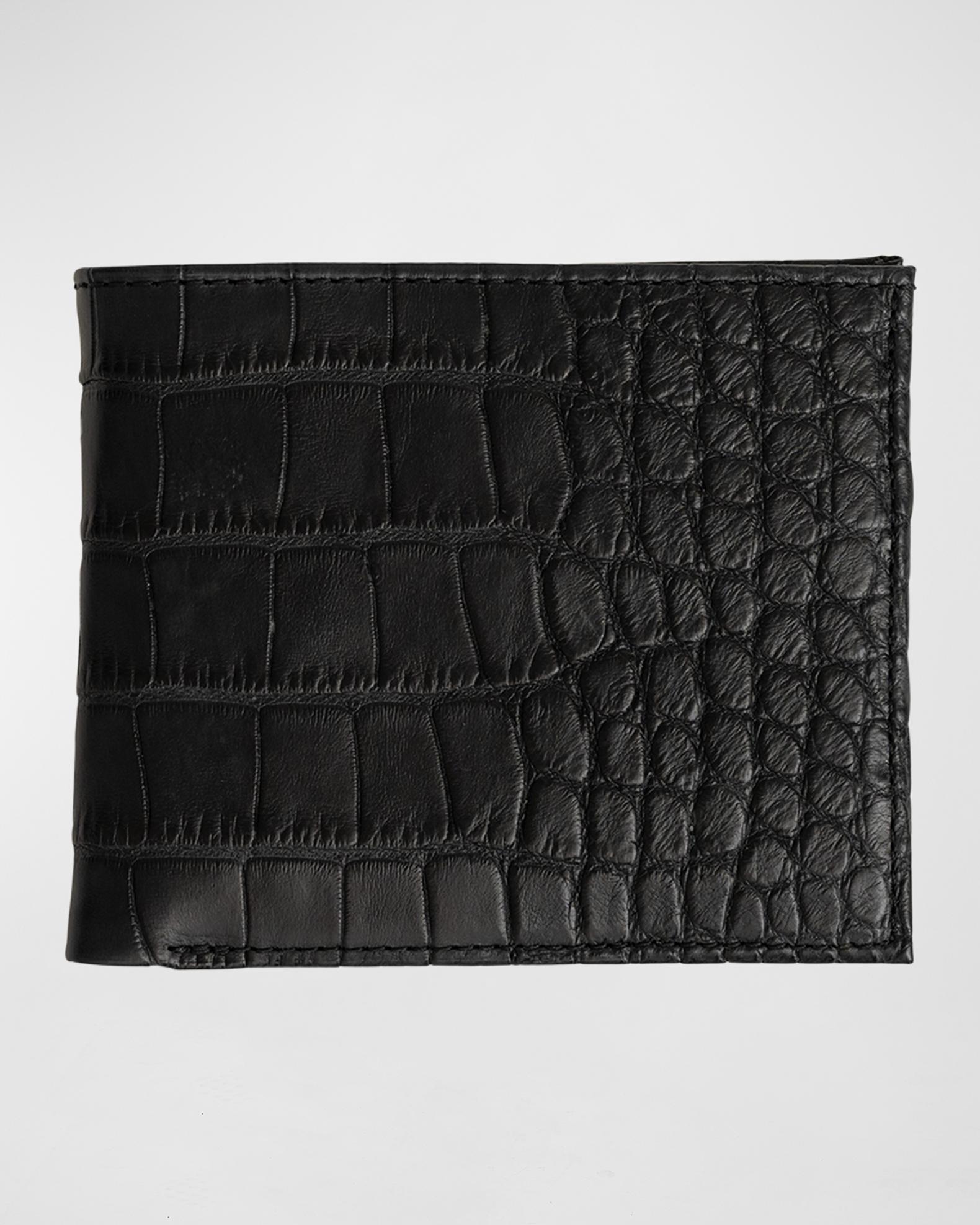 Abas Men's Matte Alligator Leather Bifold Wallet w/ ID Window | Neiman ...