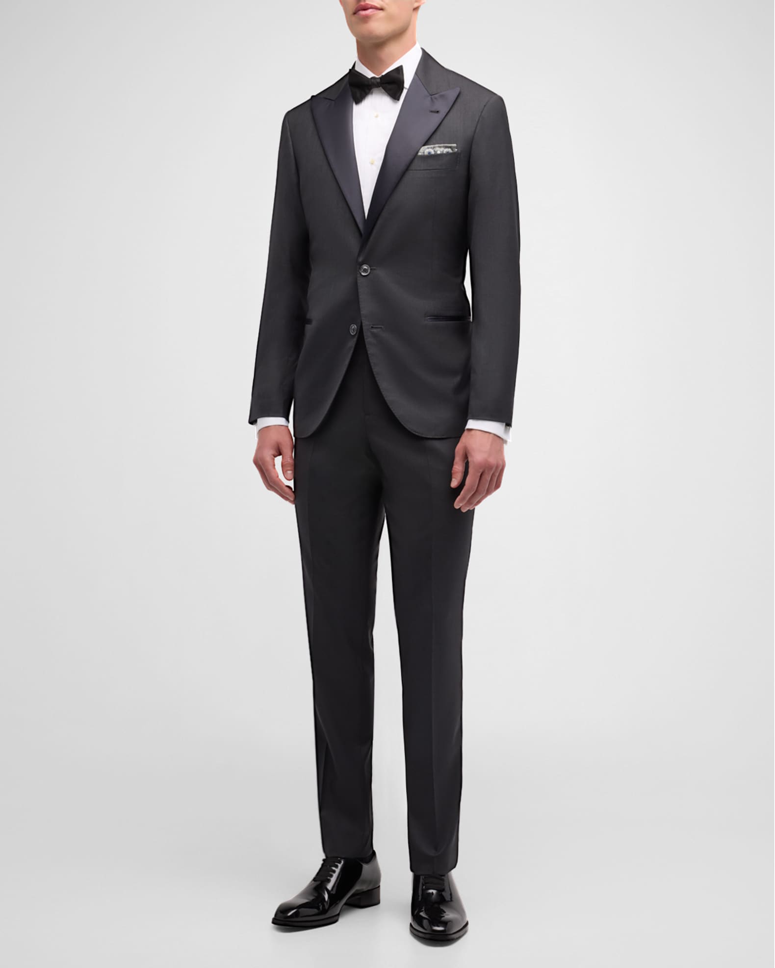 Brunello Cucinelli Men's Solid Peak-Lapel Tuxedo | Neiman Marcus