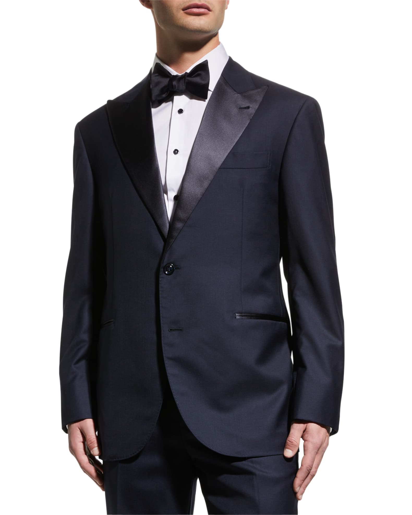 Brunello Cucinelli Men's Peak-Lapel Solid Tuxedo | Neiman Marcus