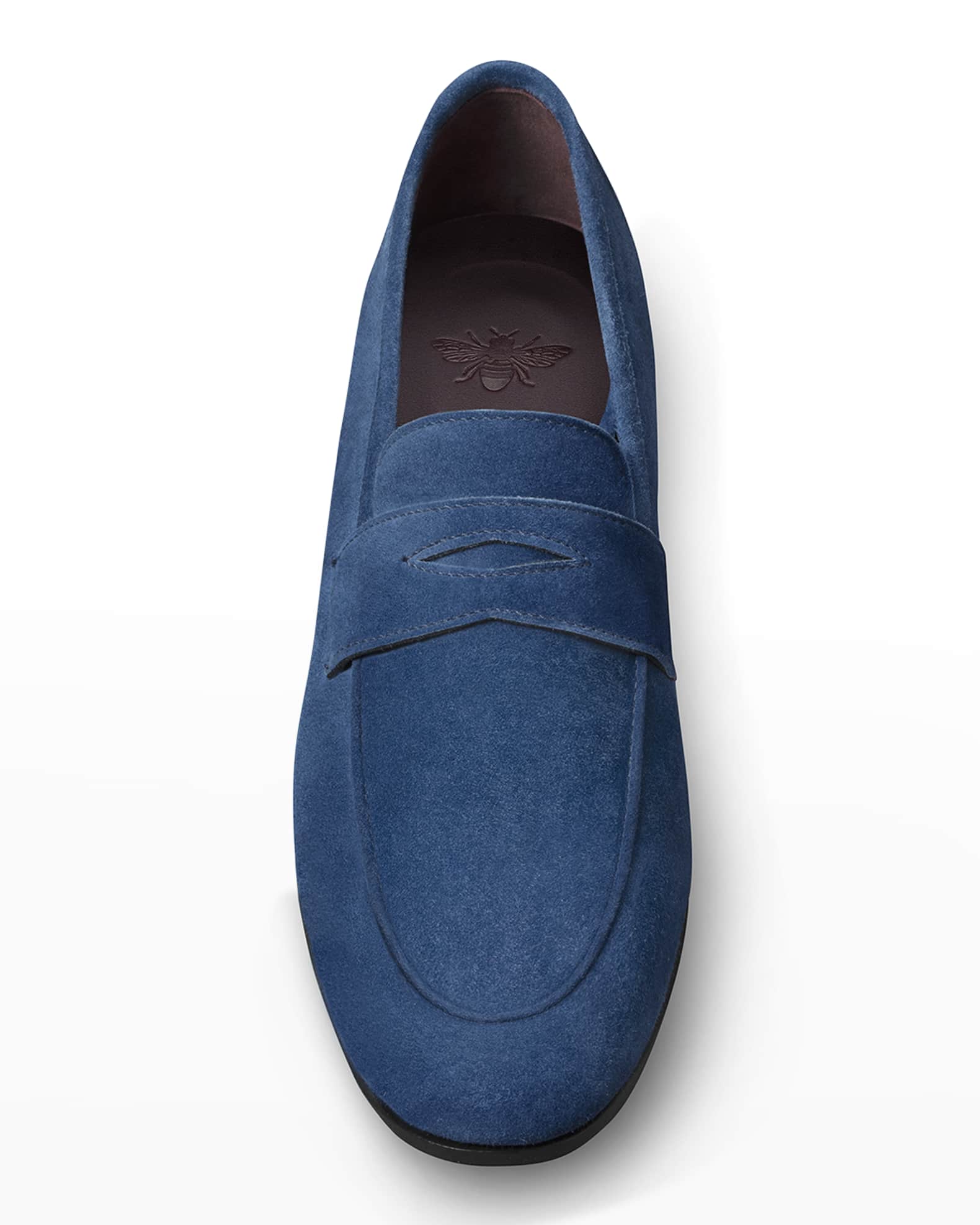 Bougeotte Suede SlipOn Penny Loafers Neiman Marcus