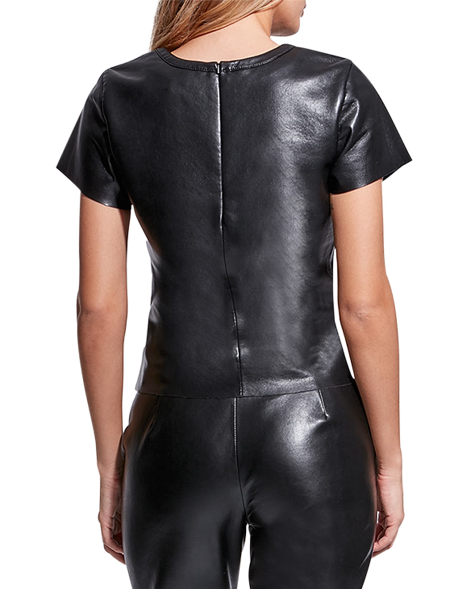 AS by DF New Guard Recycled Leather Tee | Neiman Marcus