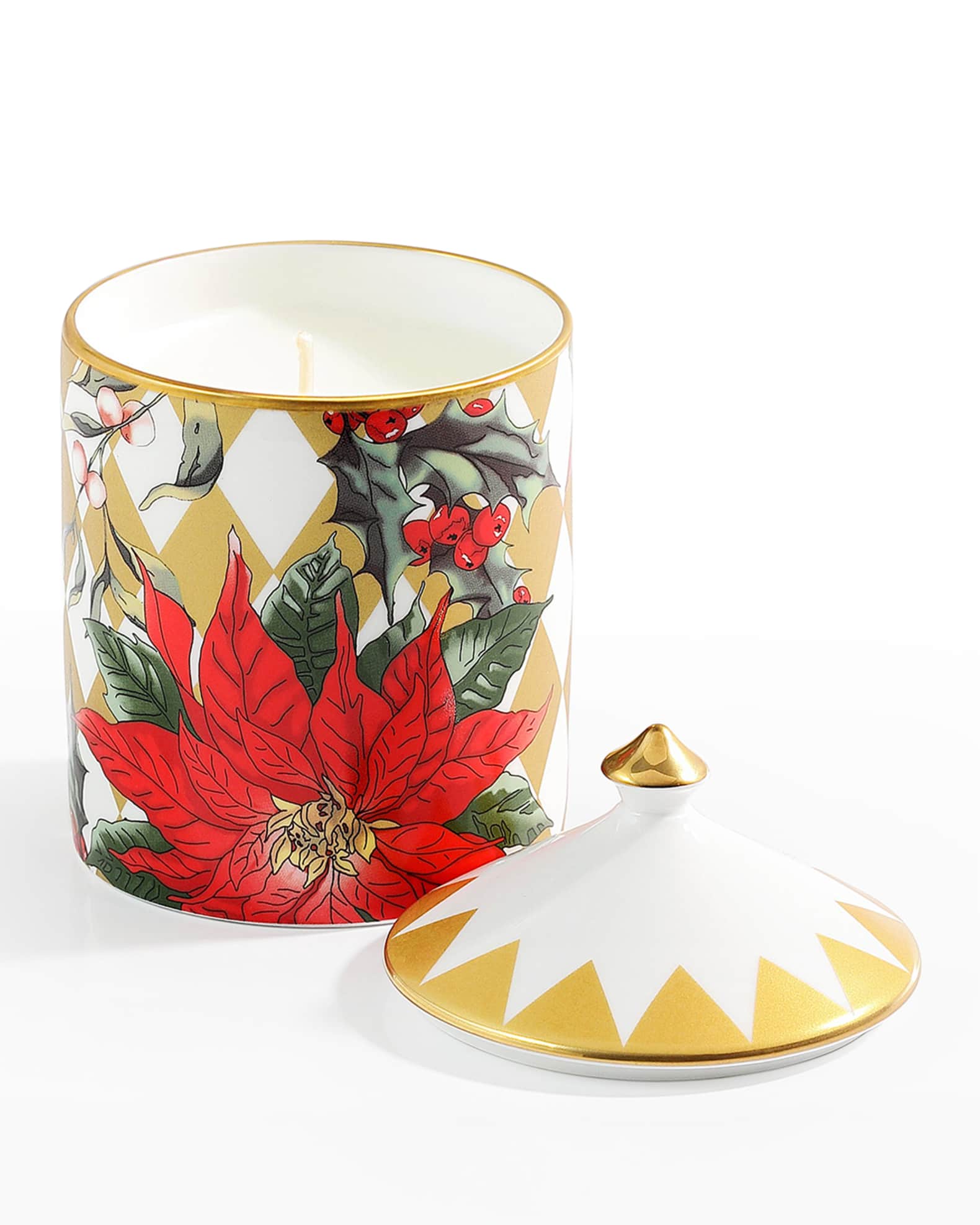 Parterre With Poinsettia Lidded Candle 1