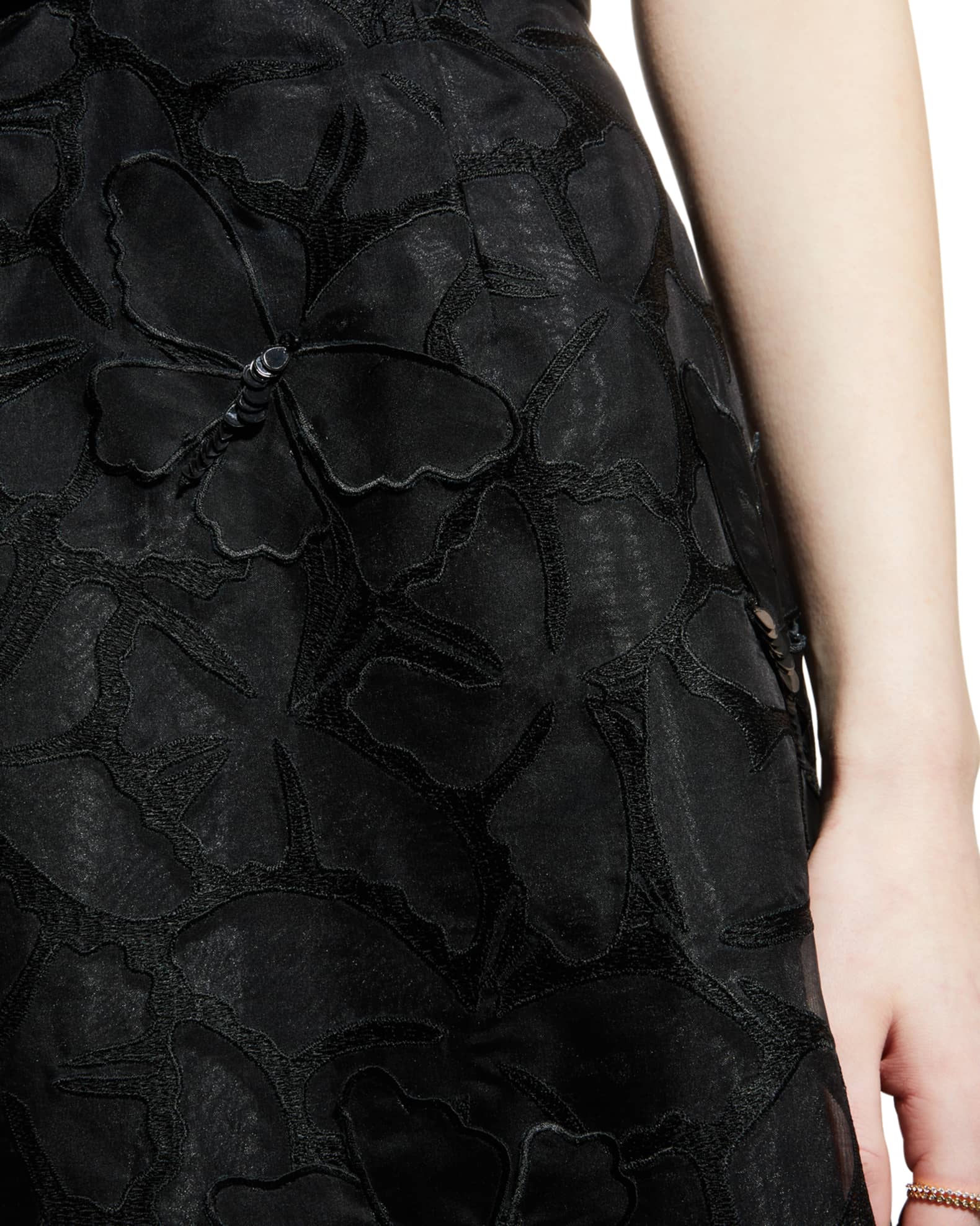 Carolina Herrera Butterfly Embroidered Applique Strapless Gown | Neiman ...