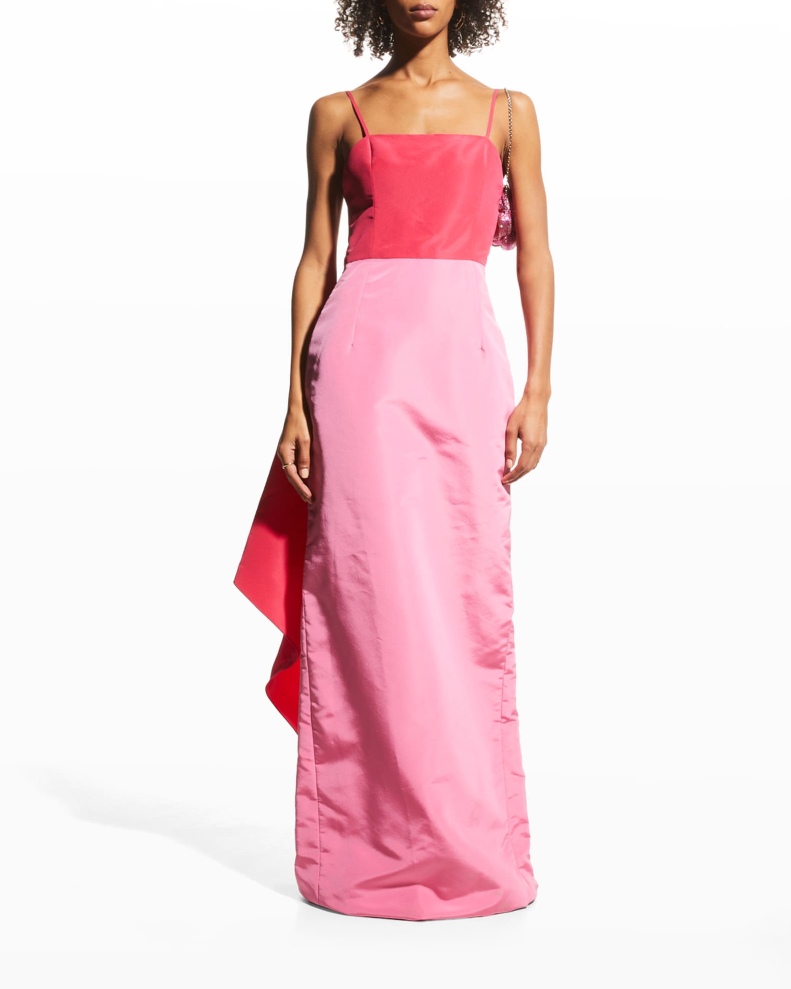 Carolina Herrera Bow-Back Column Silk Gown | Neiman Marcus