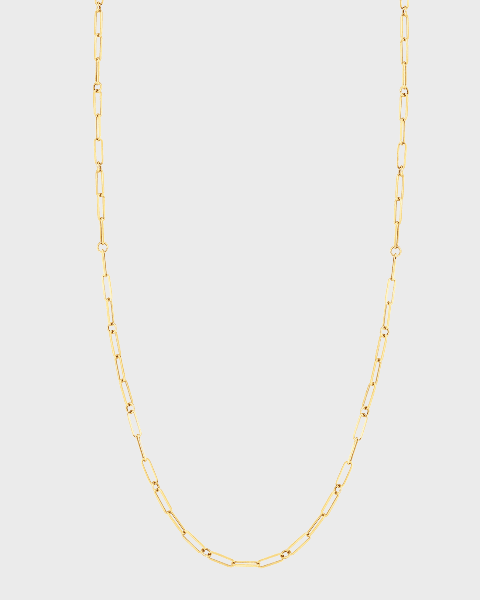 18k Gold Paperclip Necklace, 22"L 0