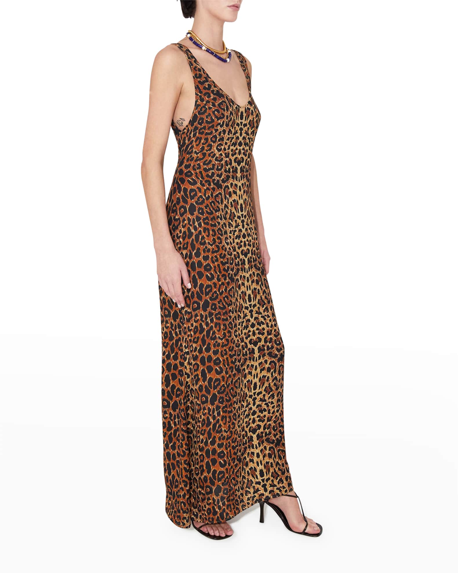 Galvan Valetta Leopard Print Maxi Slip Dress Neiman Marcus 6357
