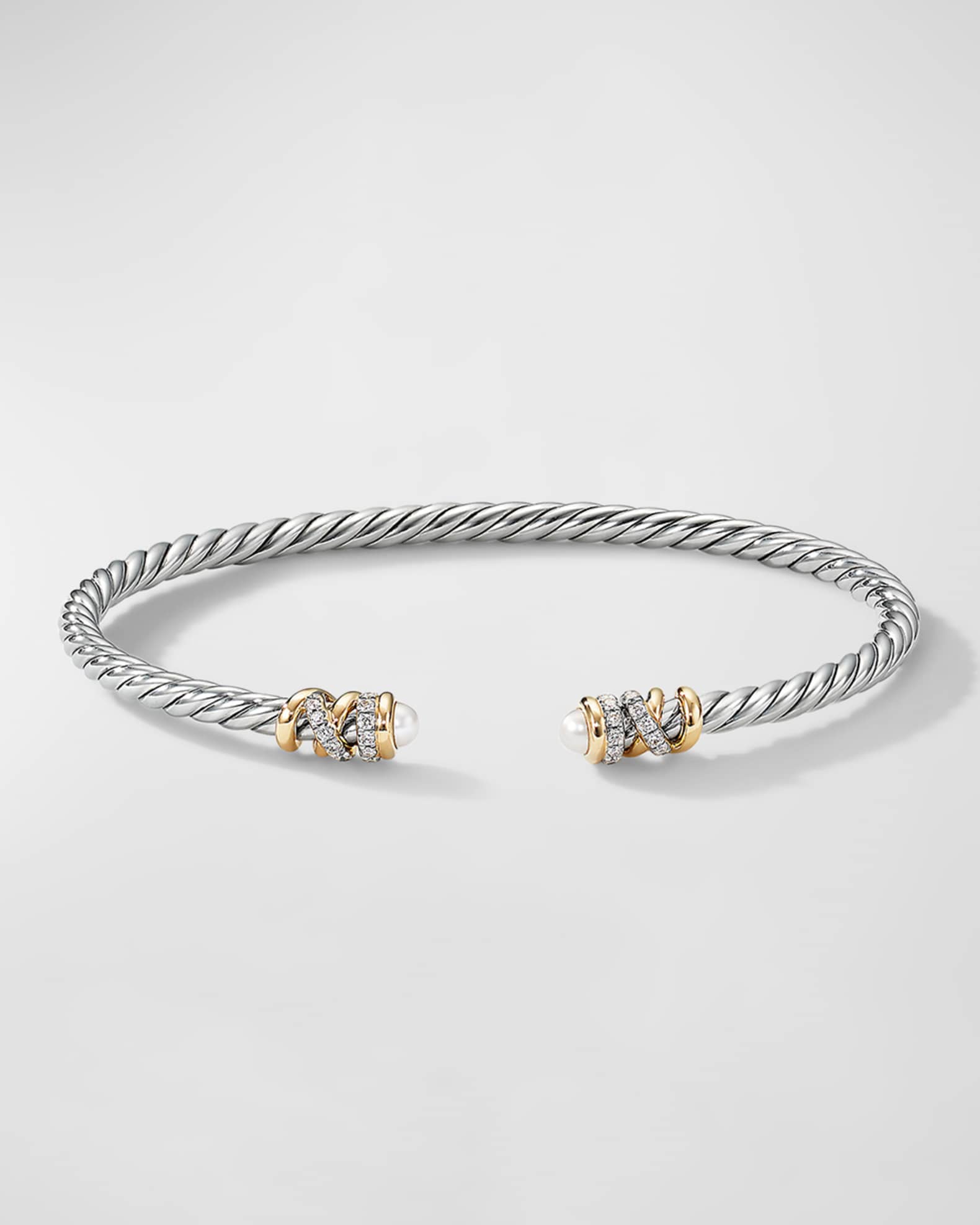 3mm Petite Helena Bracelet with Diamonds and 18K Gold in Silver 0